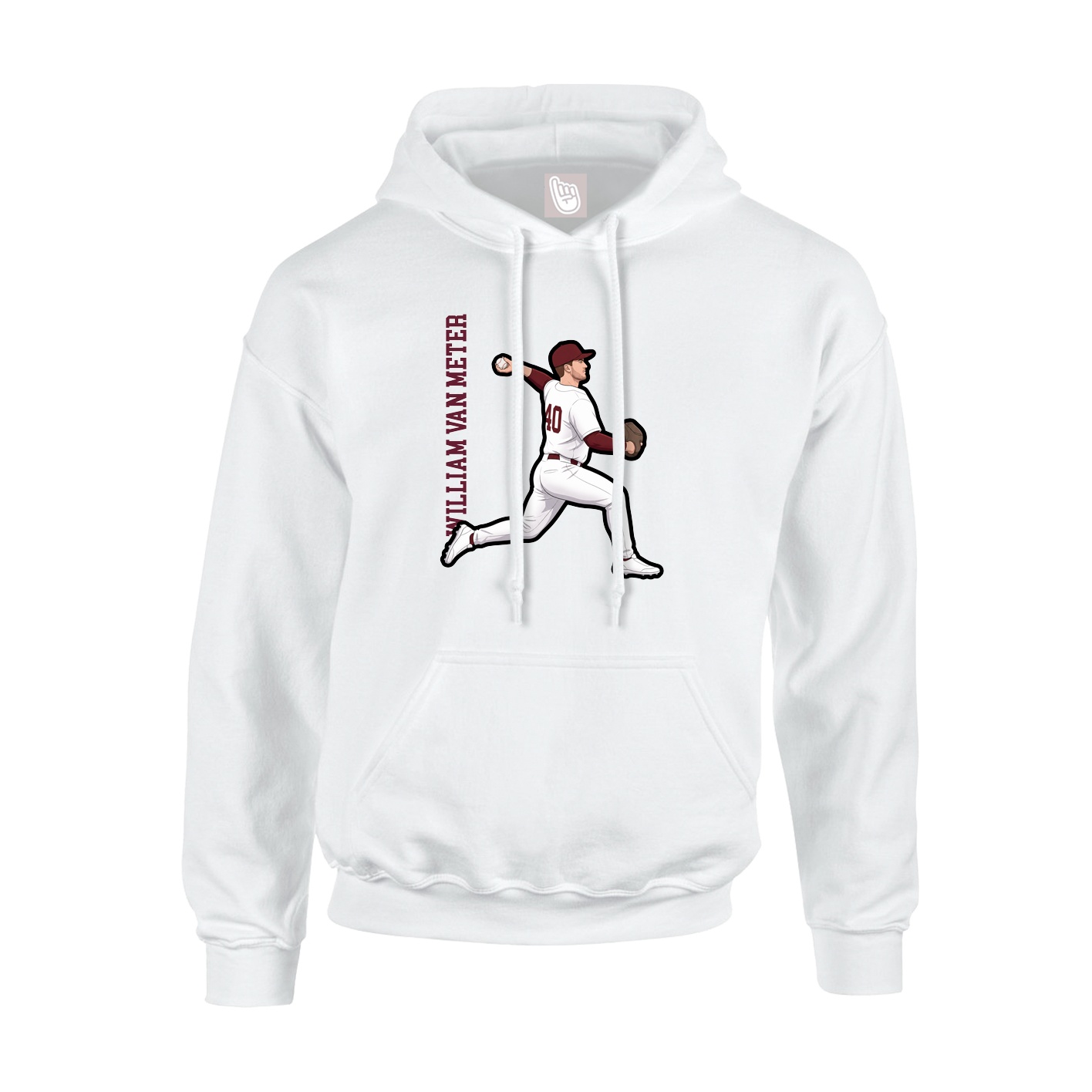 Youth Hoodie — Name Vertical in White
