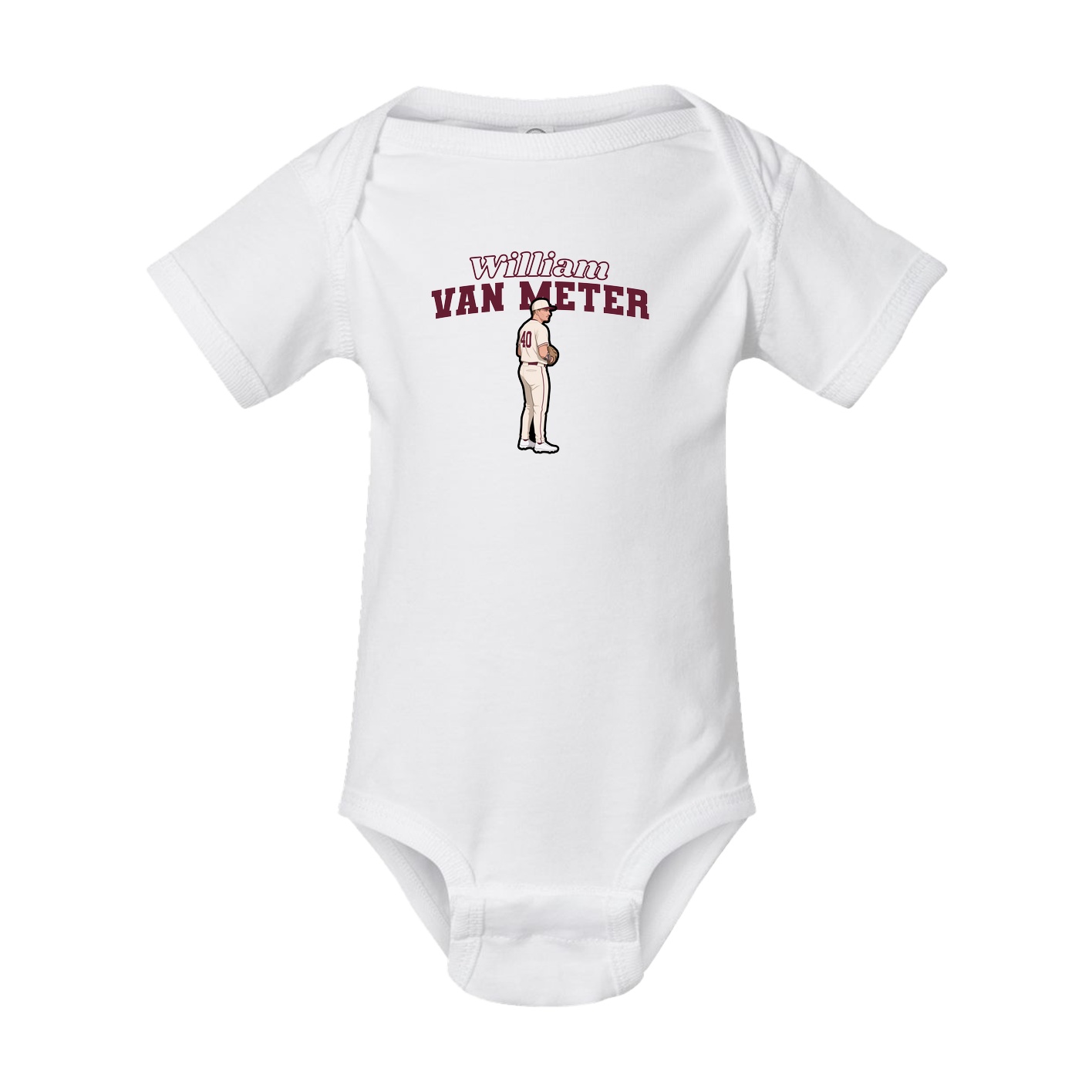 Baby Onesie — Name Arch in White