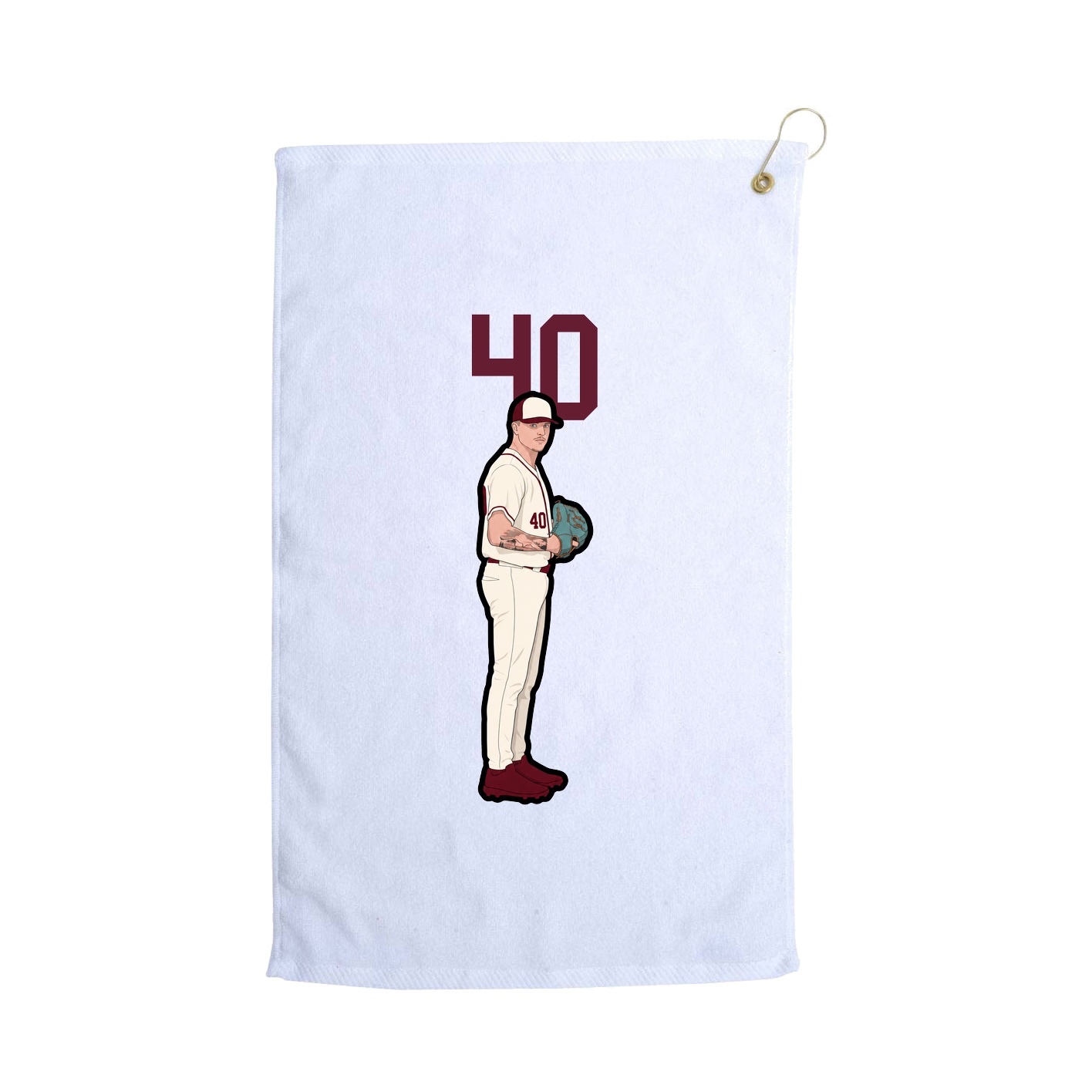 Golf Towel — Number Top in White