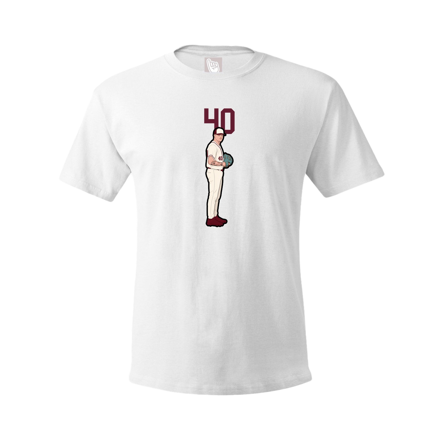 Youth Tee — Number Top in White
