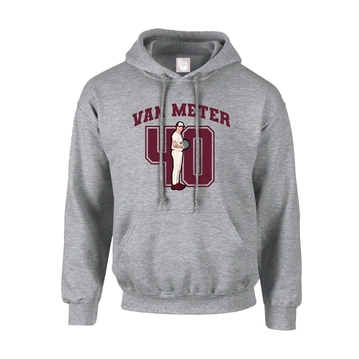 Youth Hoodie — Number in Grey