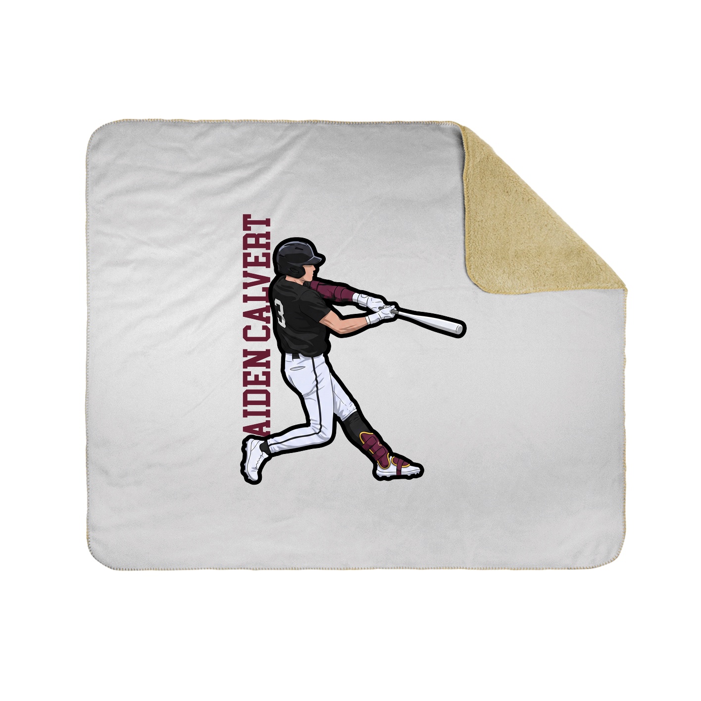 Throw Blanket — Name Vertical in White