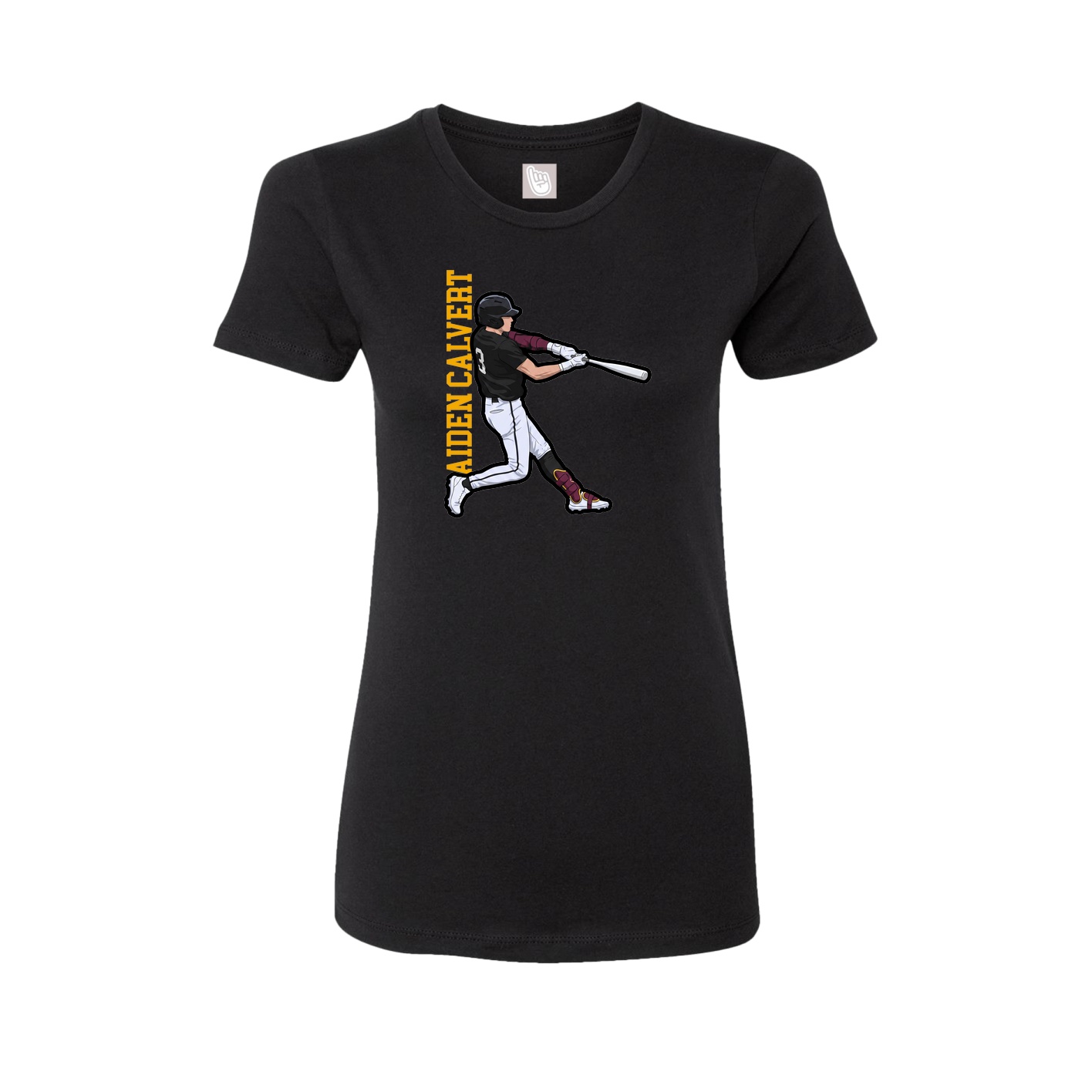 Fitted Women's Tee — Name Vertical in Black