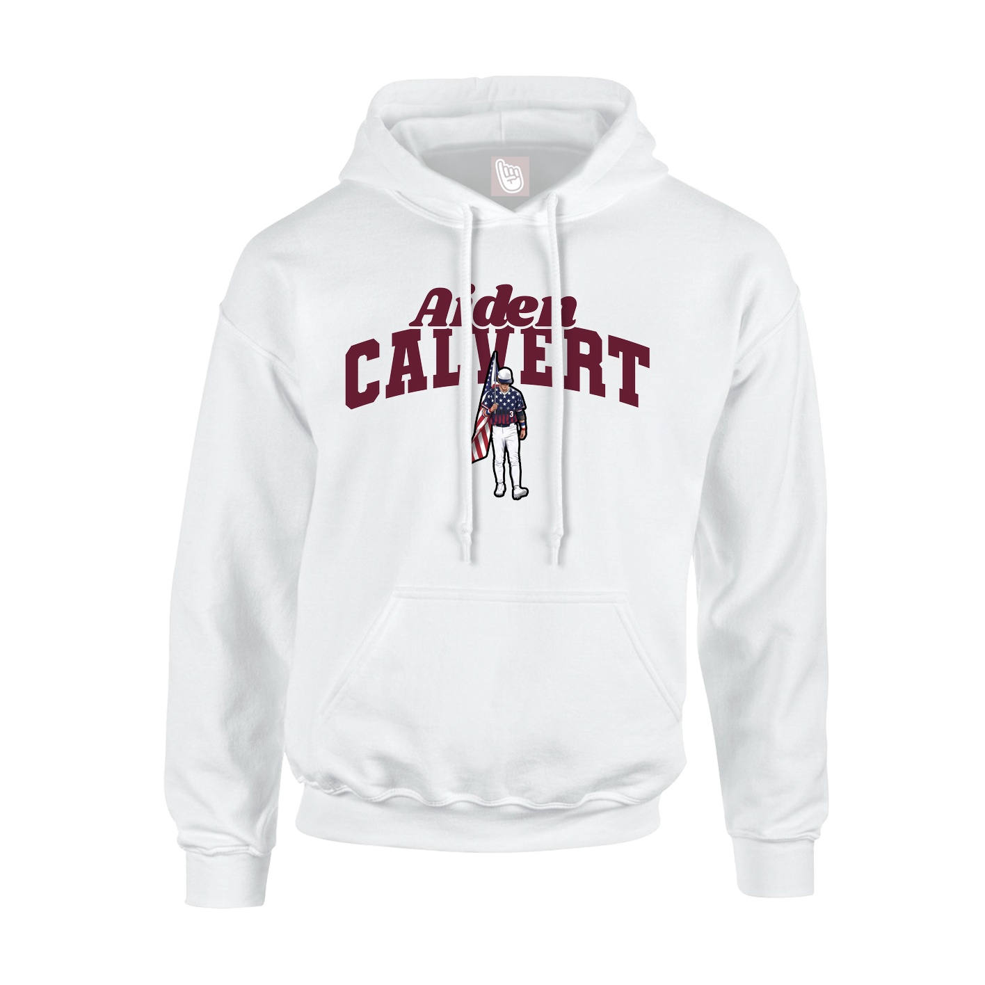 Youth Hoodie — Signature Arch in White