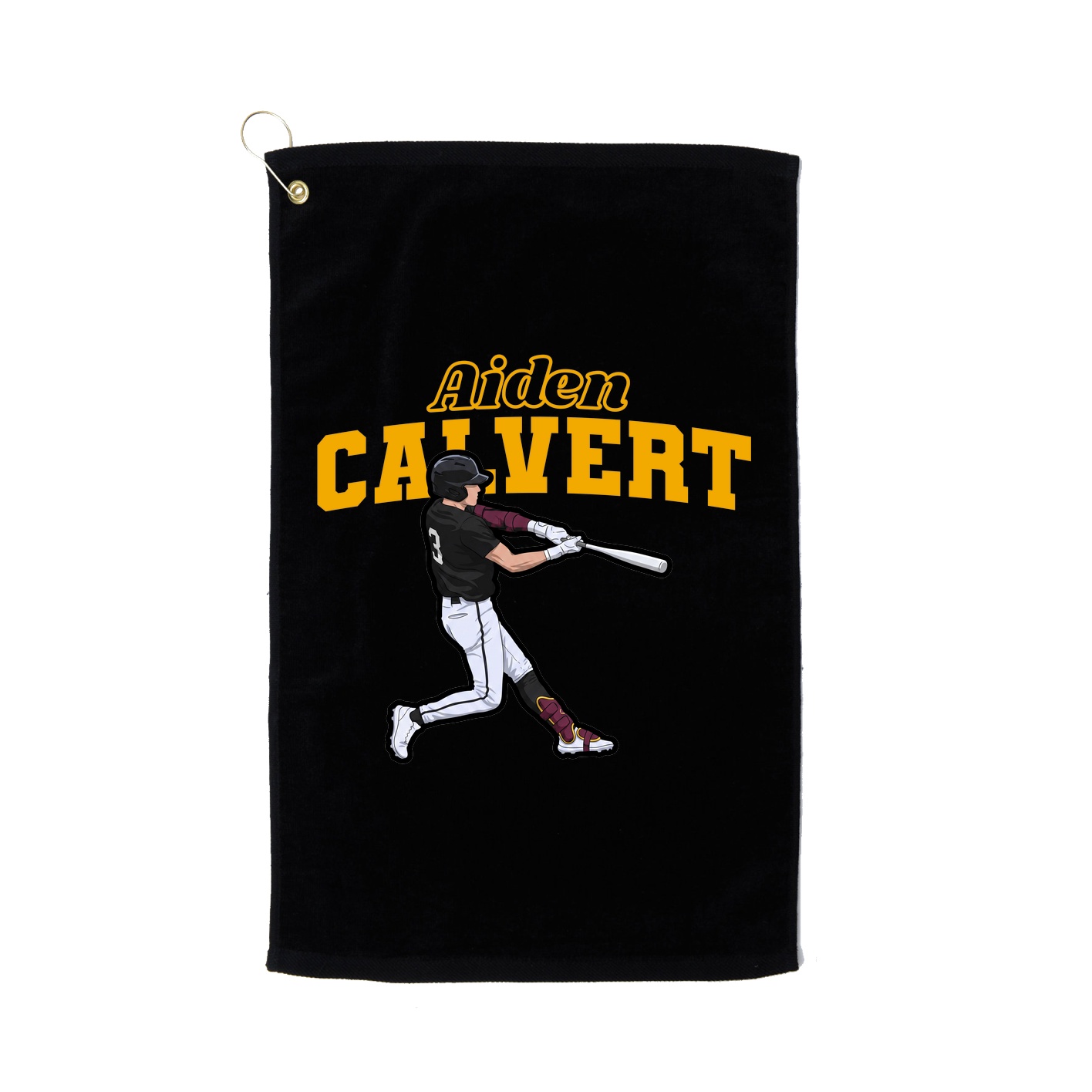 Golf Towel — Name Arch in Black