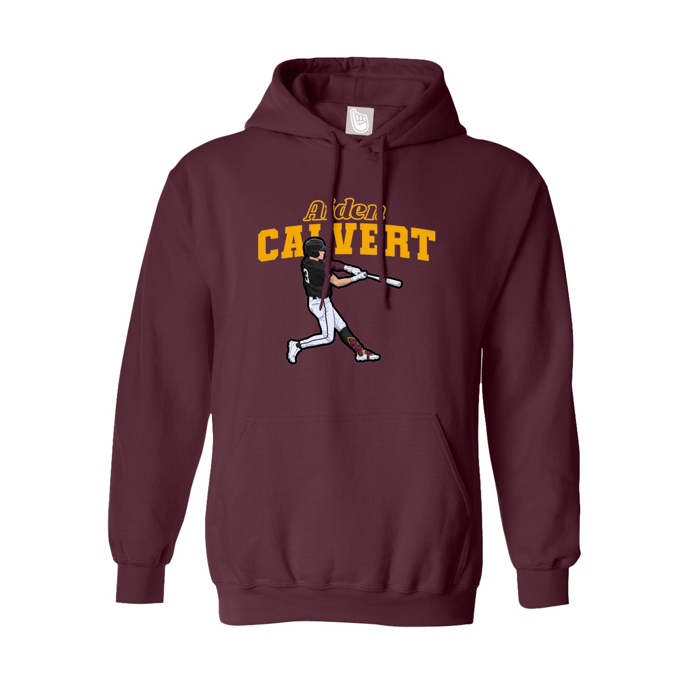 Youth Hoodie — Name Arch in Maroon
