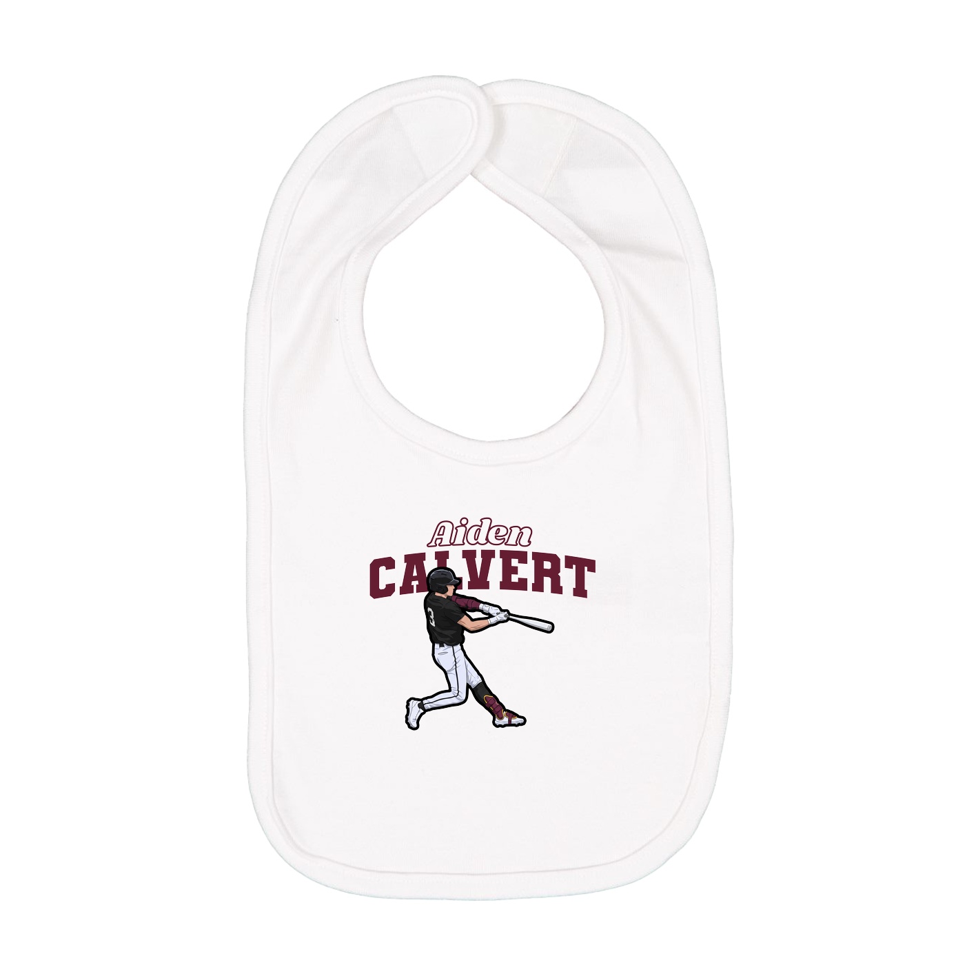 Infant Bib — Name Arch in White