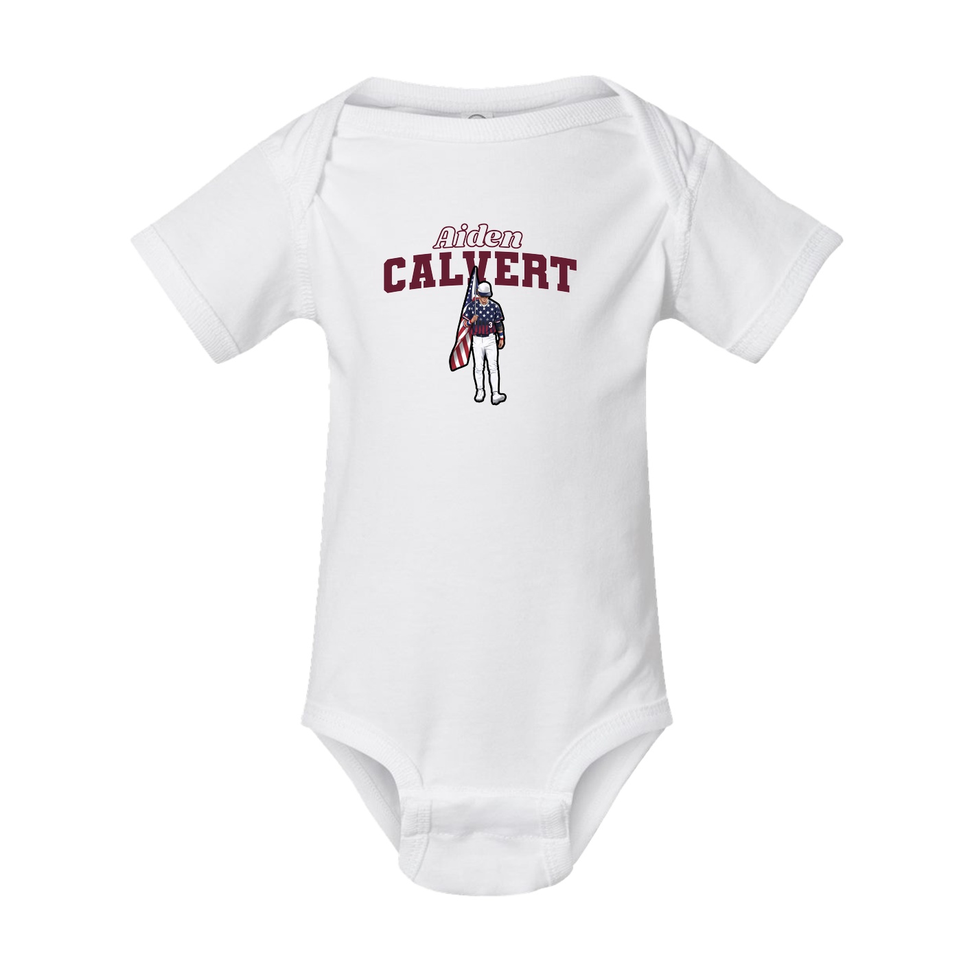 Baby Onesie — Name Arch in White