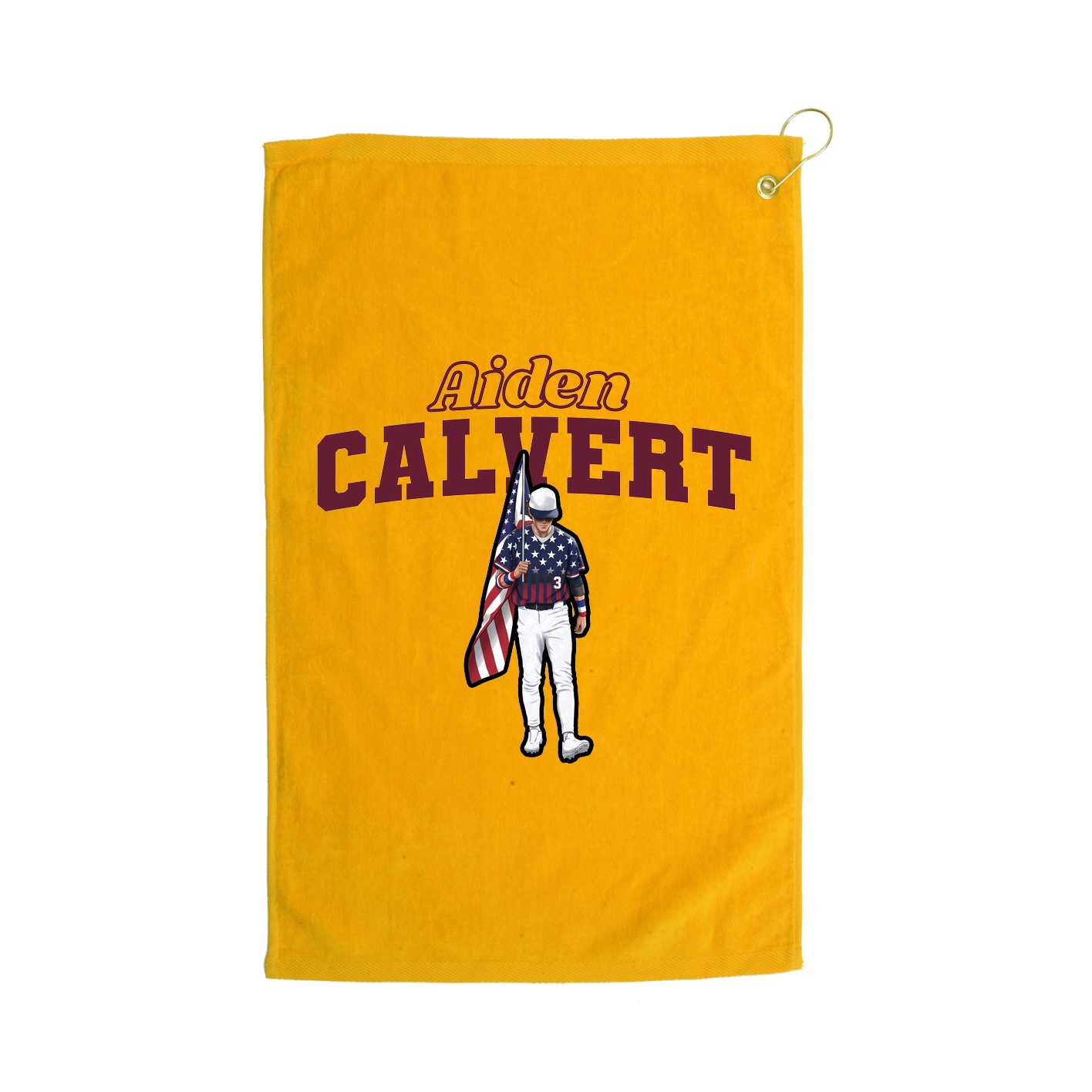 Golf Towel — Name Arch in Gold