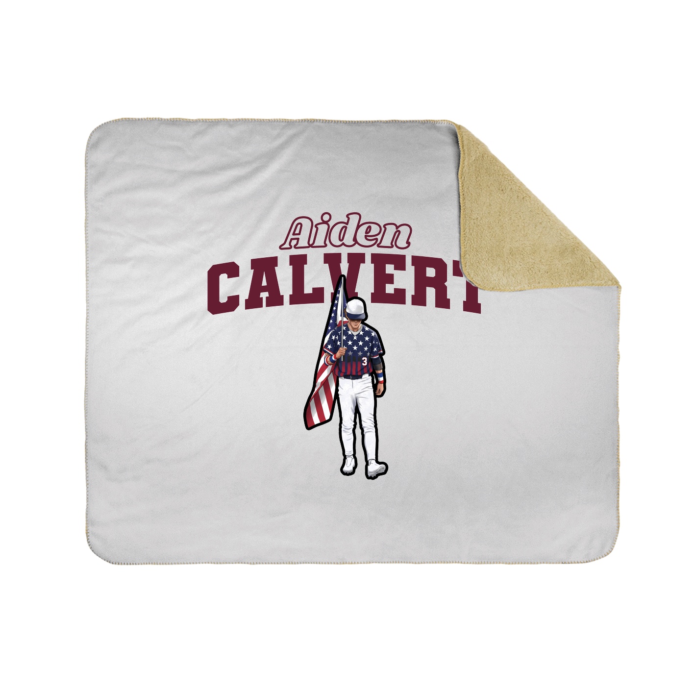 Throw Blanket — Name Arch in White