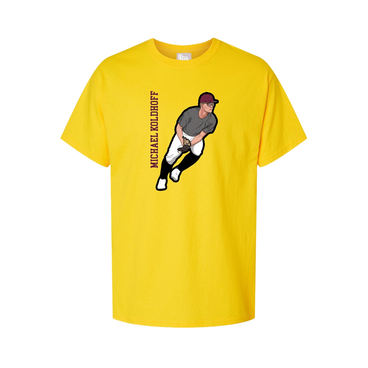Youth Tee — Name Vertical in Gold