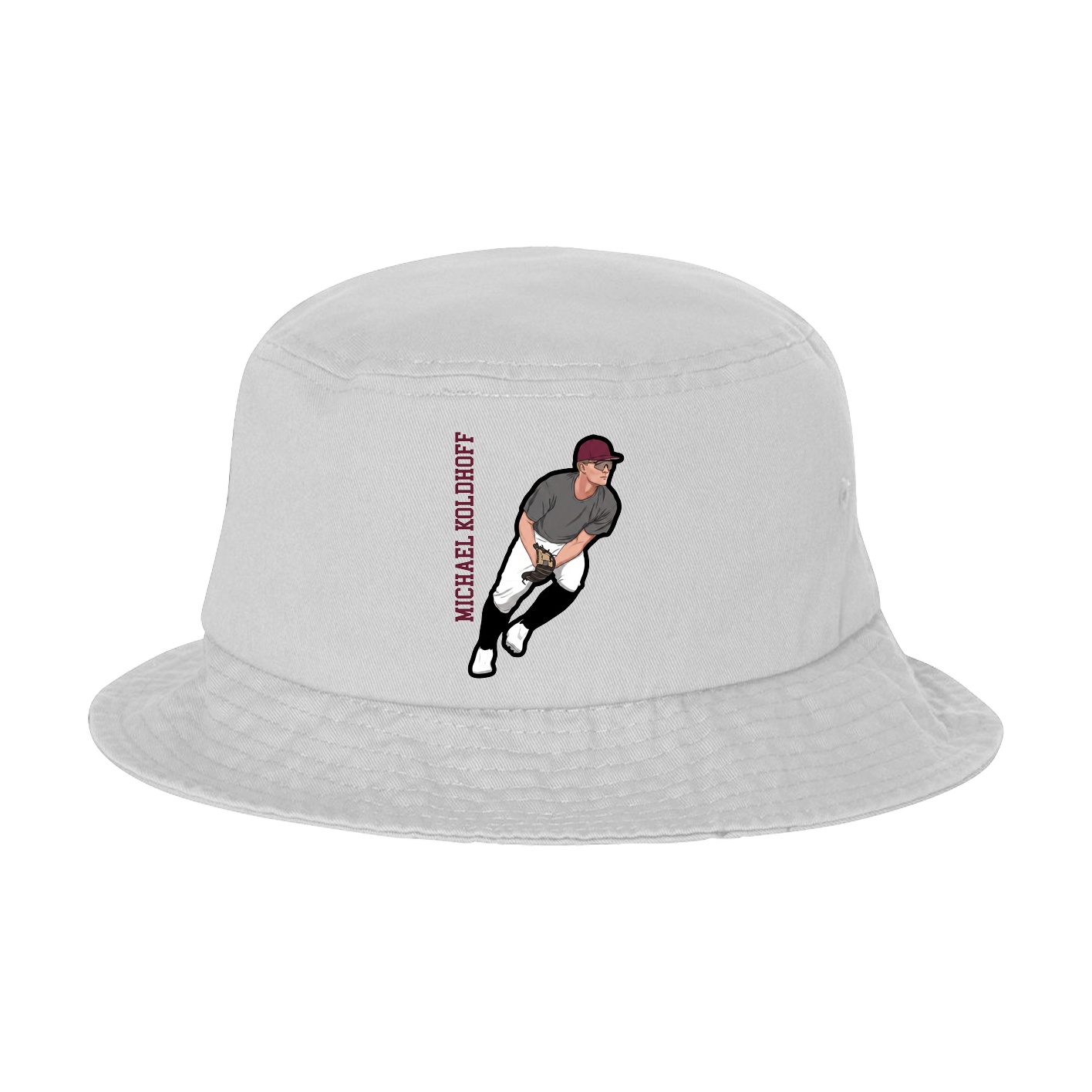 Bucket Cap — Name Vertical in White