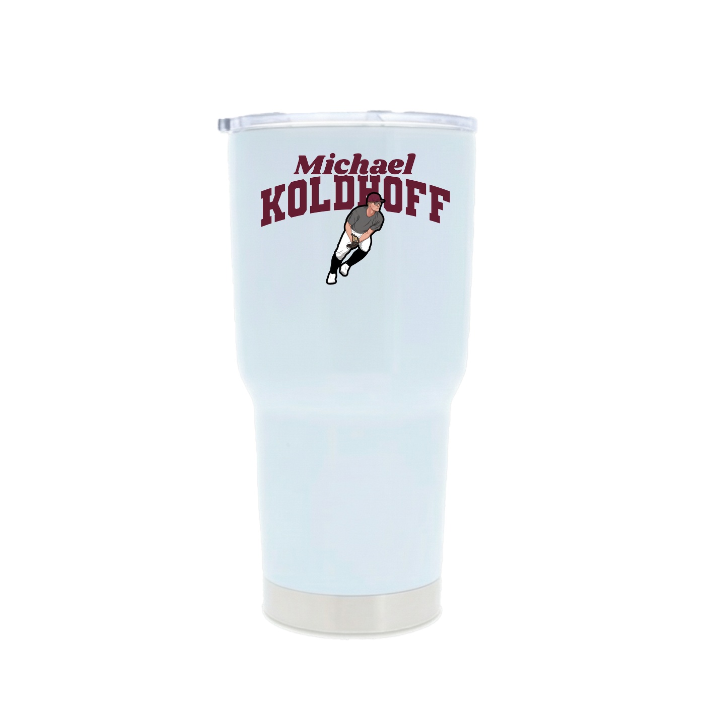 30oz Stainless Steel Tumbler — Signature Arch in White