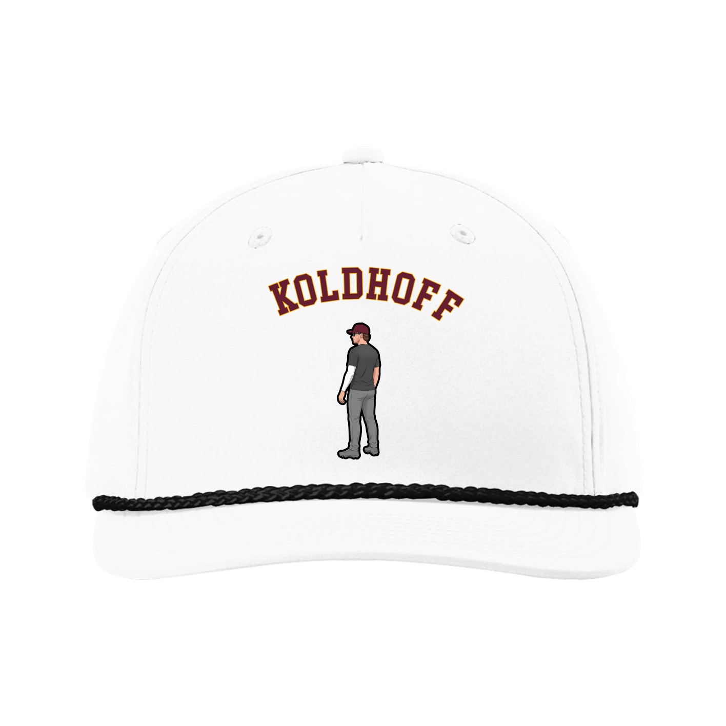 Five-Panel Classic Rope Cap — Shirsey Arch in White