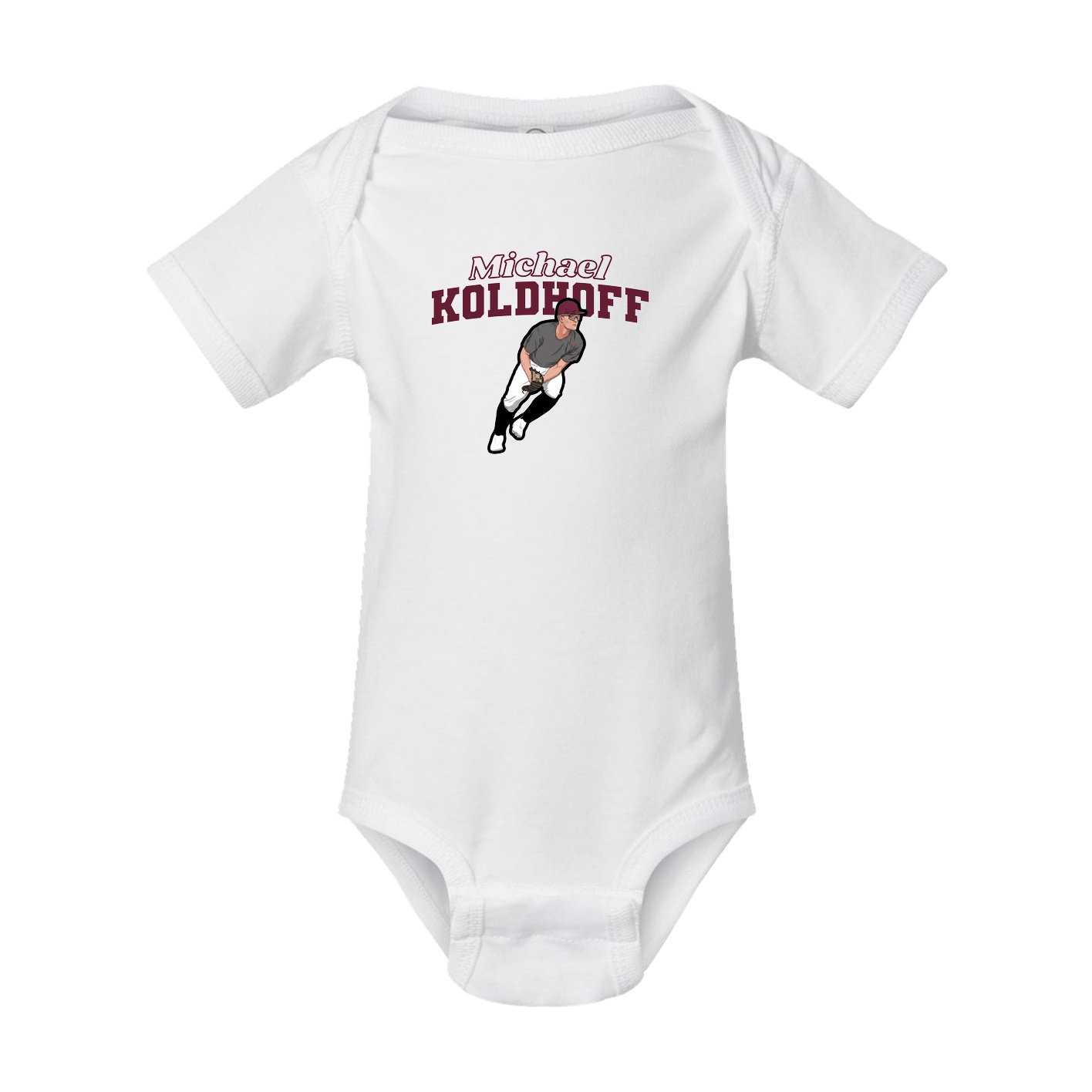 Baby Onesie — Name Arch in White