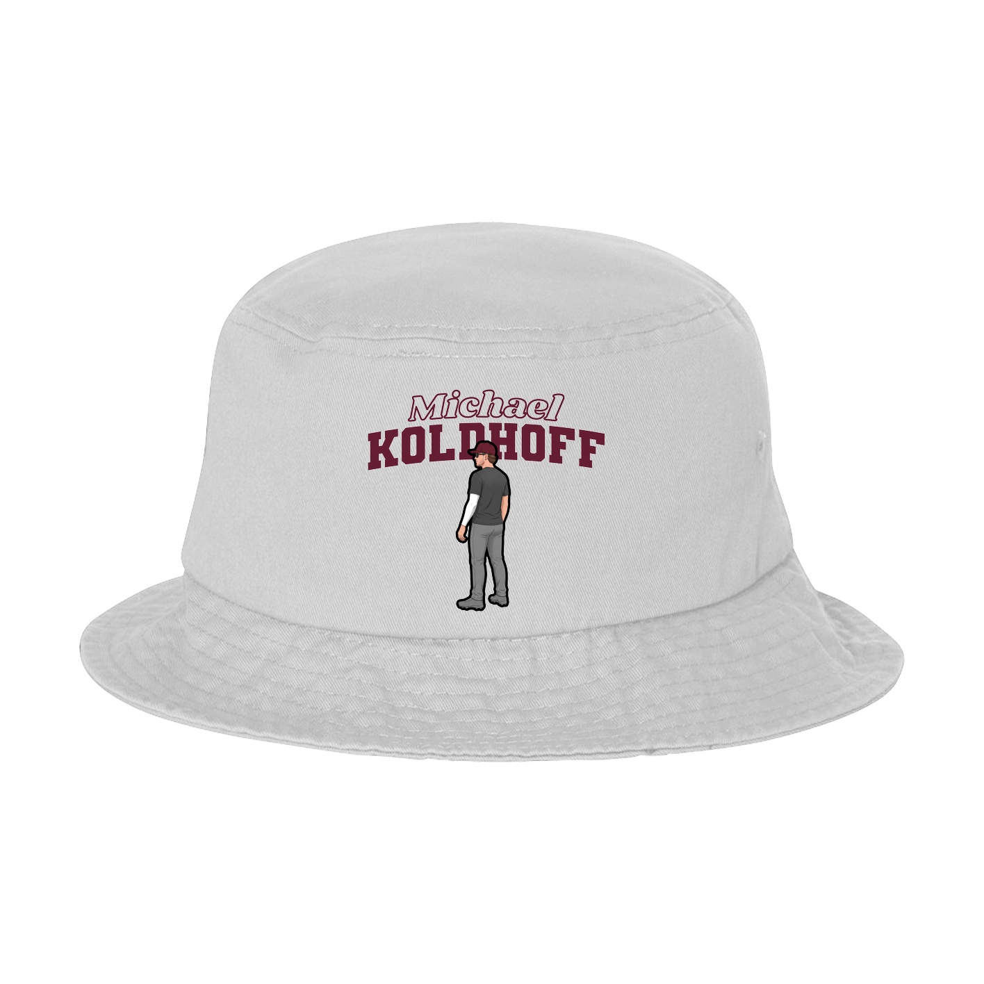 Bucket Cap — Name Arch in White