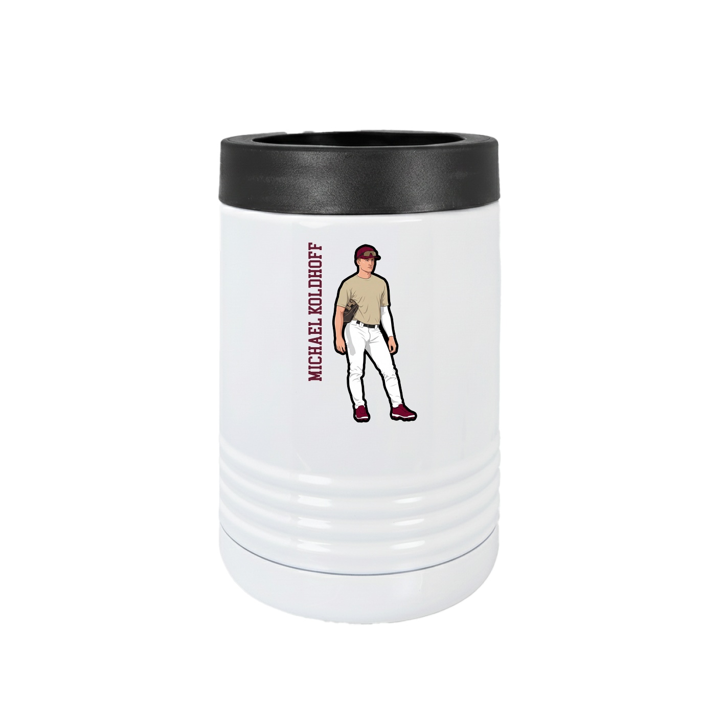 Beverage Holder — Name Vertical in White