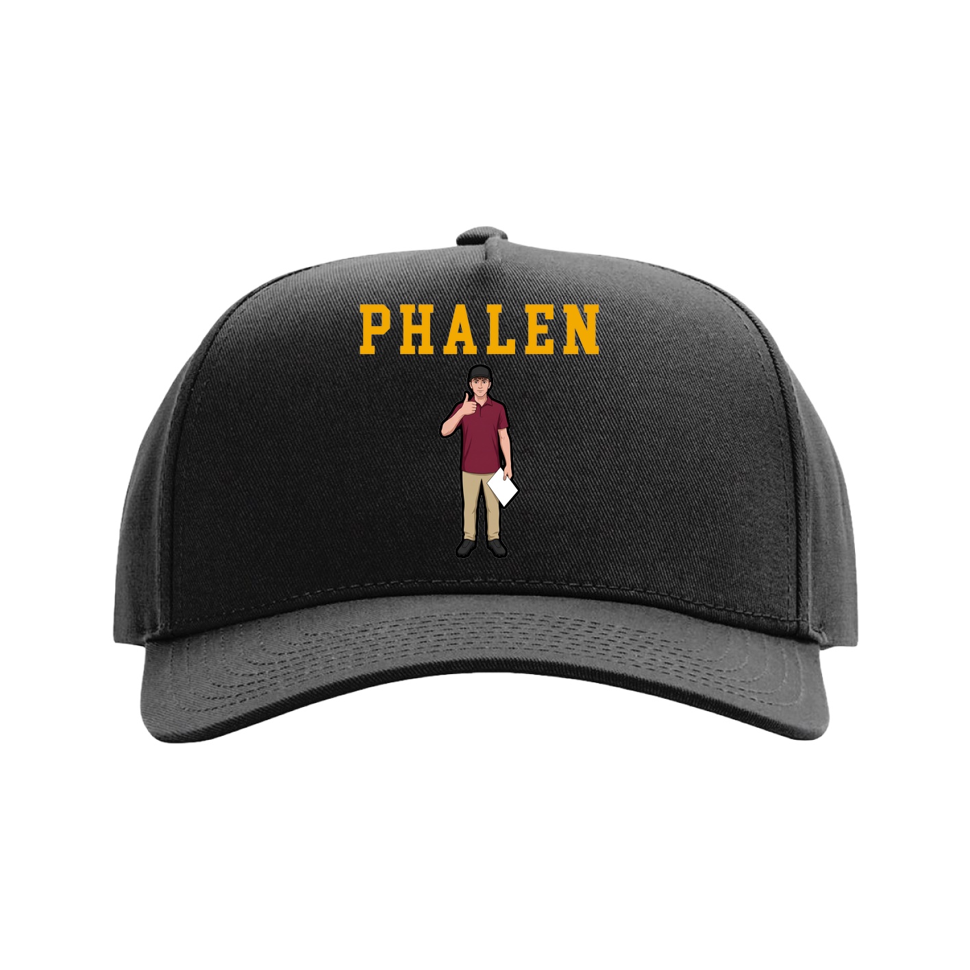 Full Fabric Five-Panel Champ Cap — Shirsey in Black