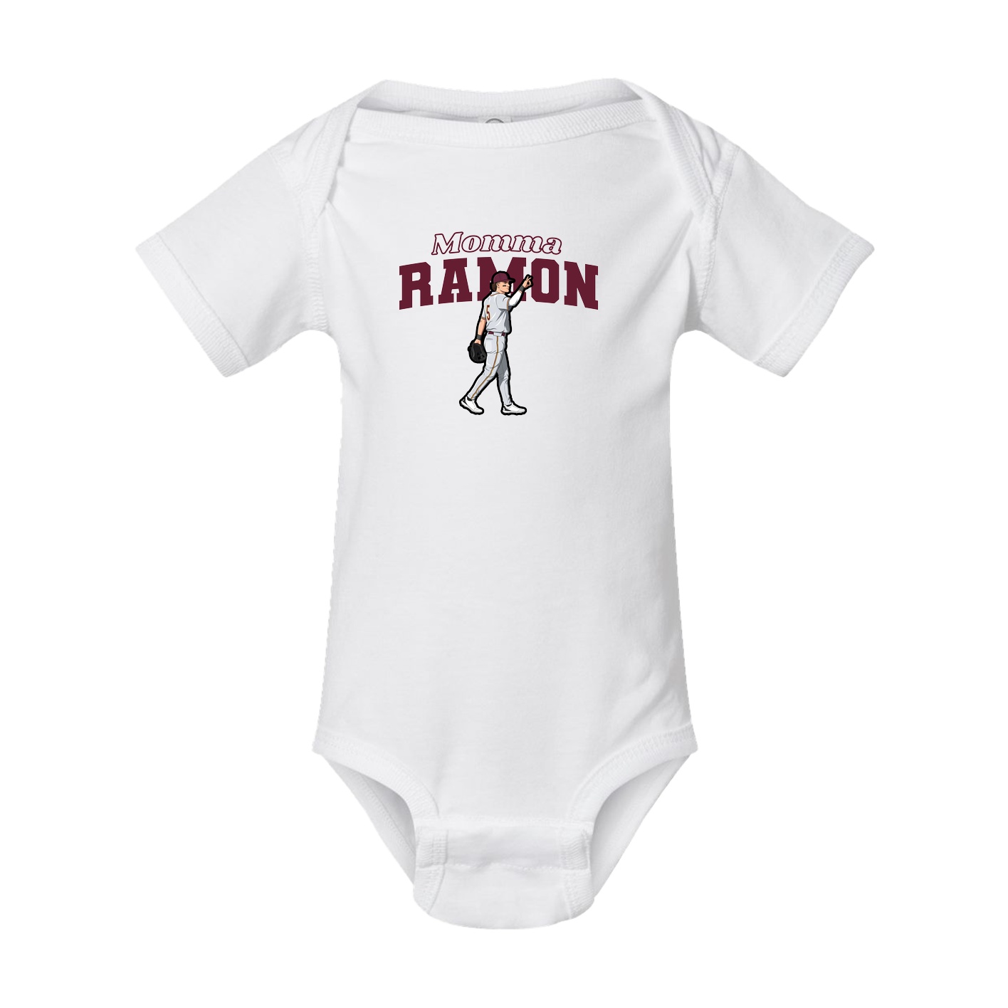 Baby Onesie — Mothers Day Block in White