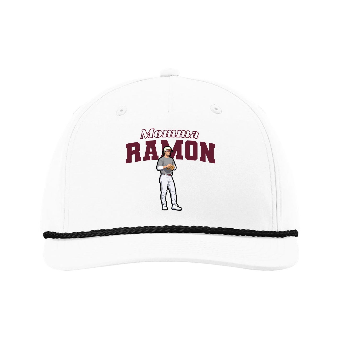 Five-Panel Classic Rope Cap — Mothers Day Block in White