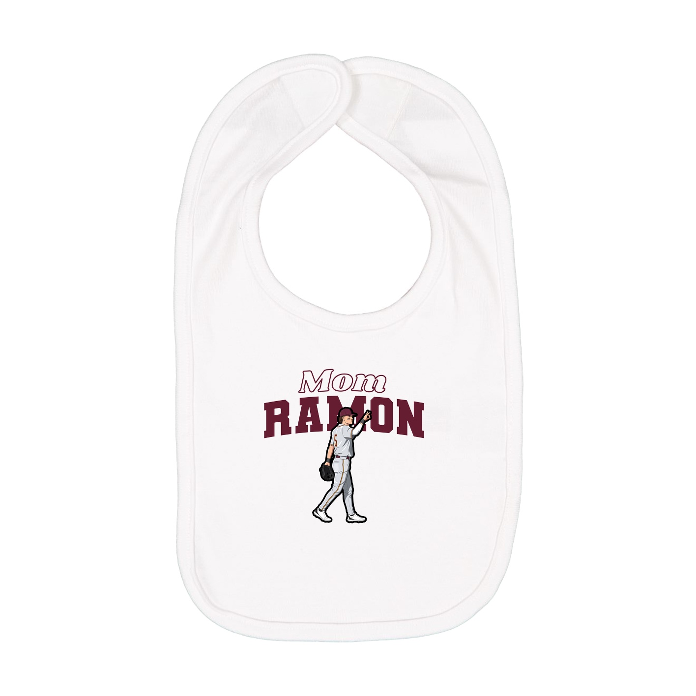 Infant Bib — Mothers Day Block in White