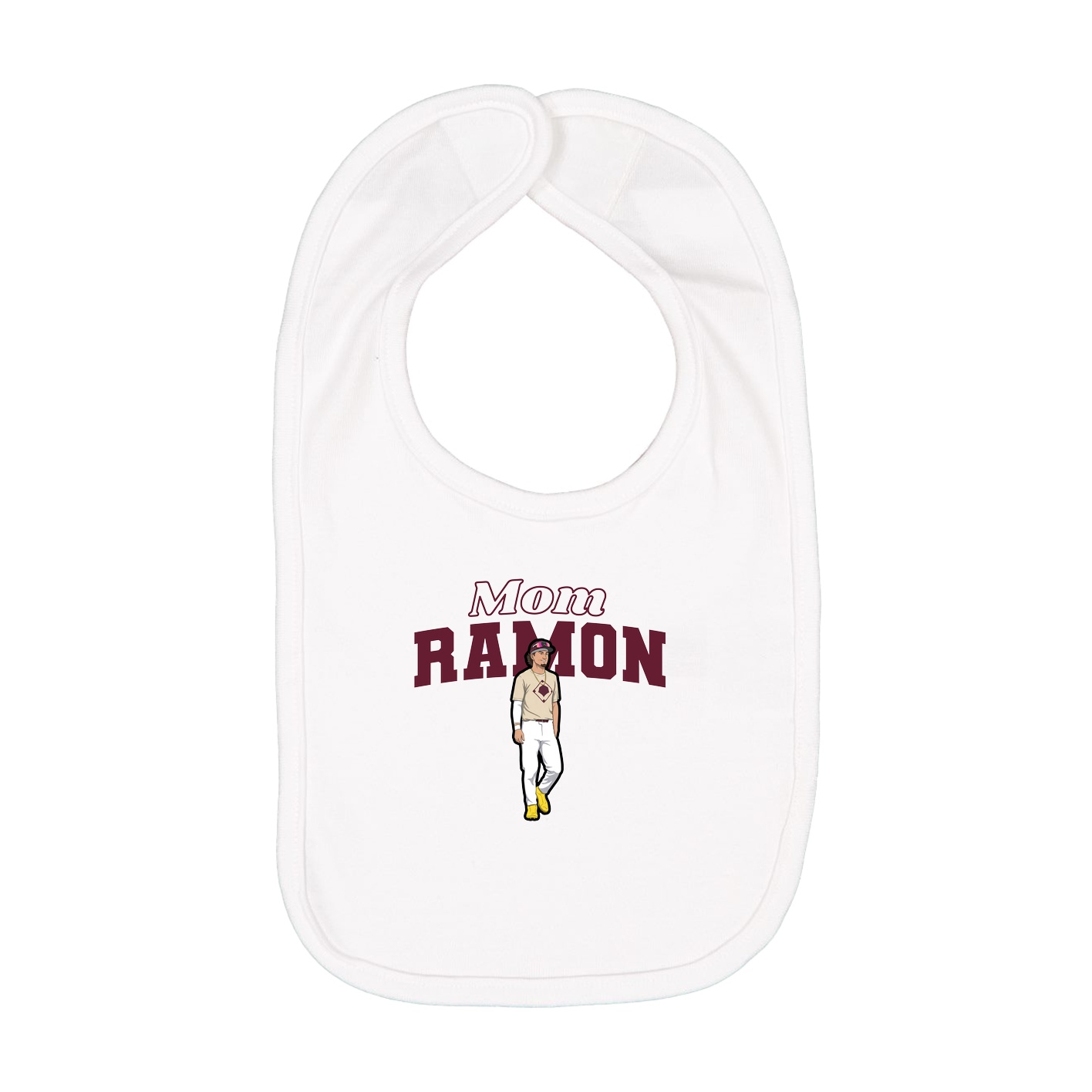 Infant Bib — Mothers Day Block in White