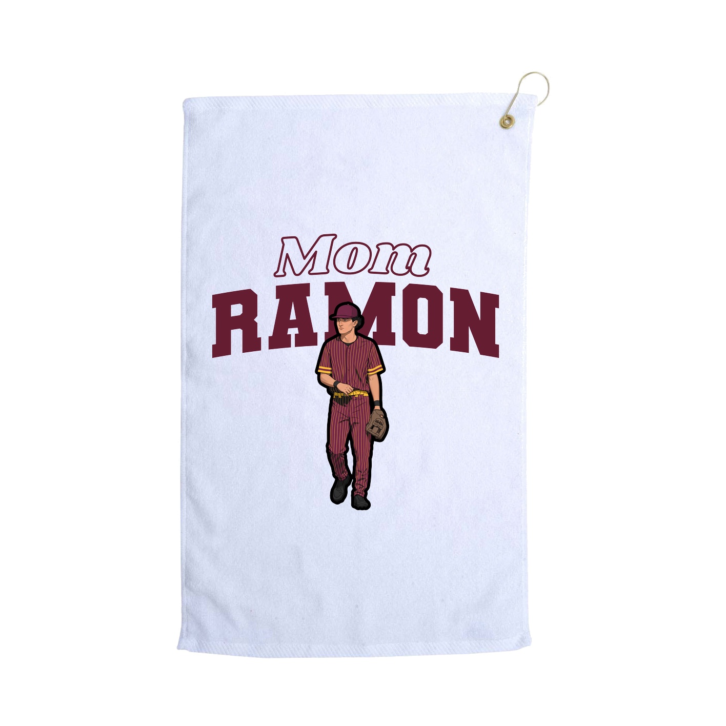 Golf Towel — Mothers Day Block in White