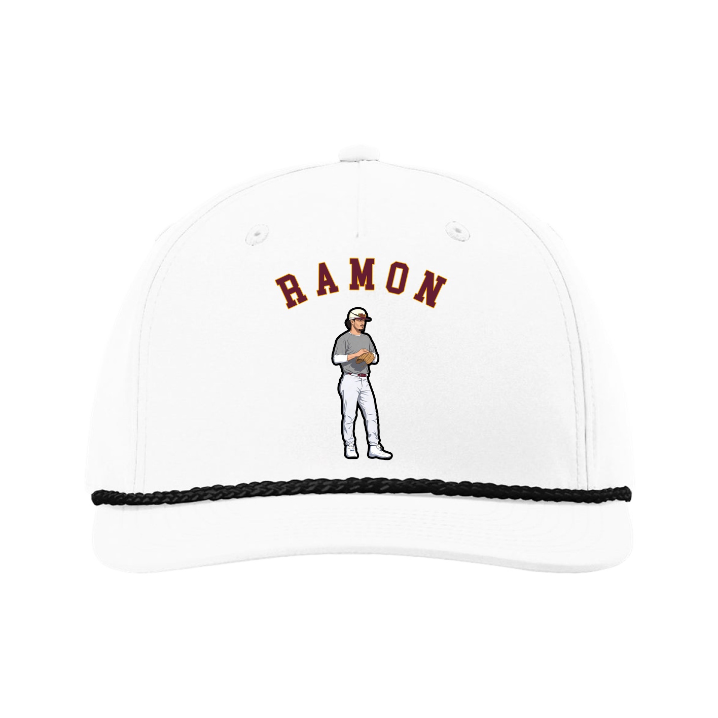 Five-Panel Classic Rope Cap — Shirsey Arch in White