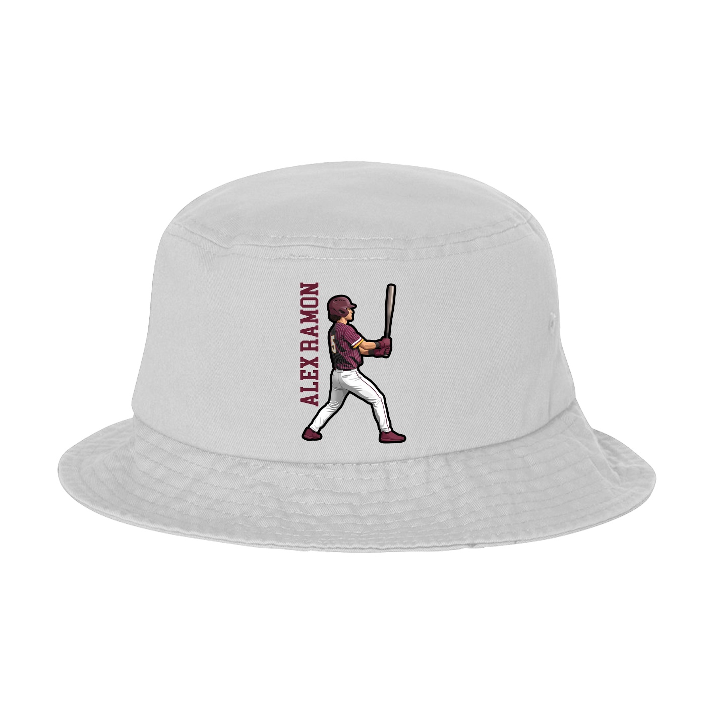 Bucket Cap — Name Vertical in White