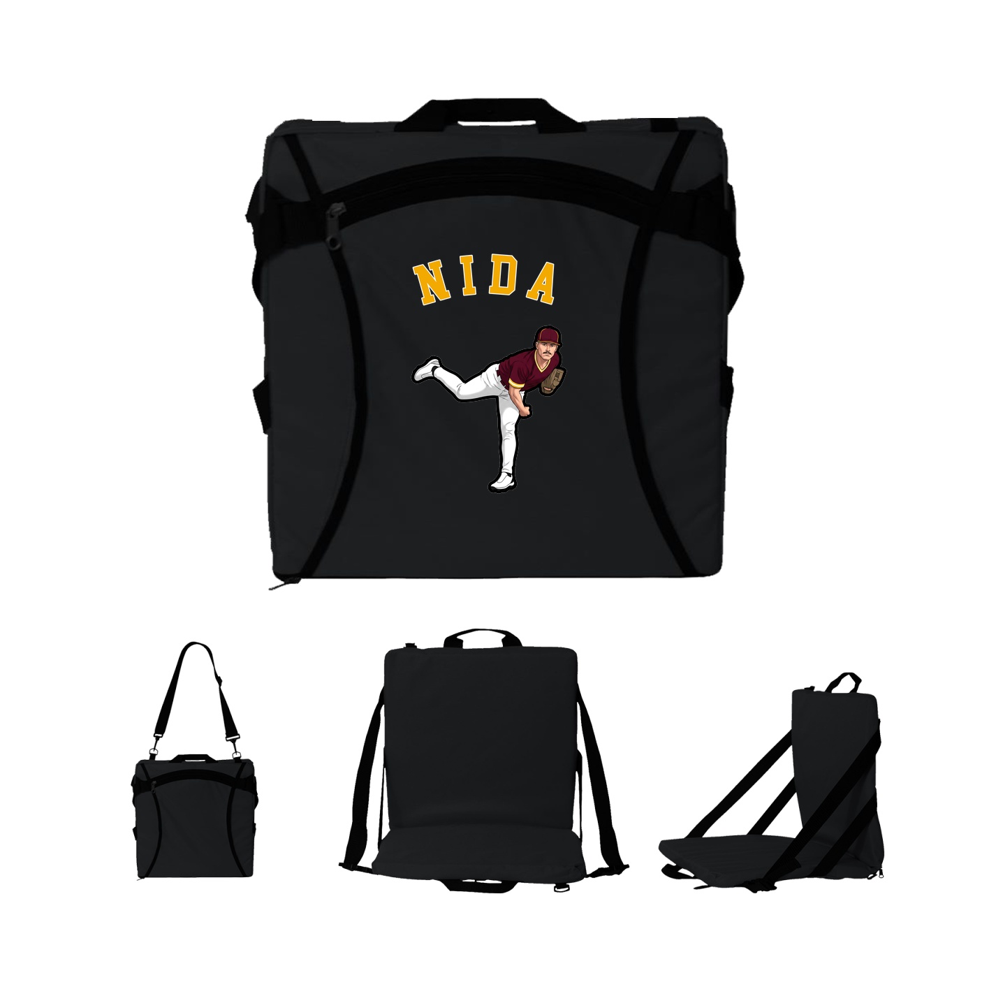 Folding Stadium Seat — Shirsey Arch in Black