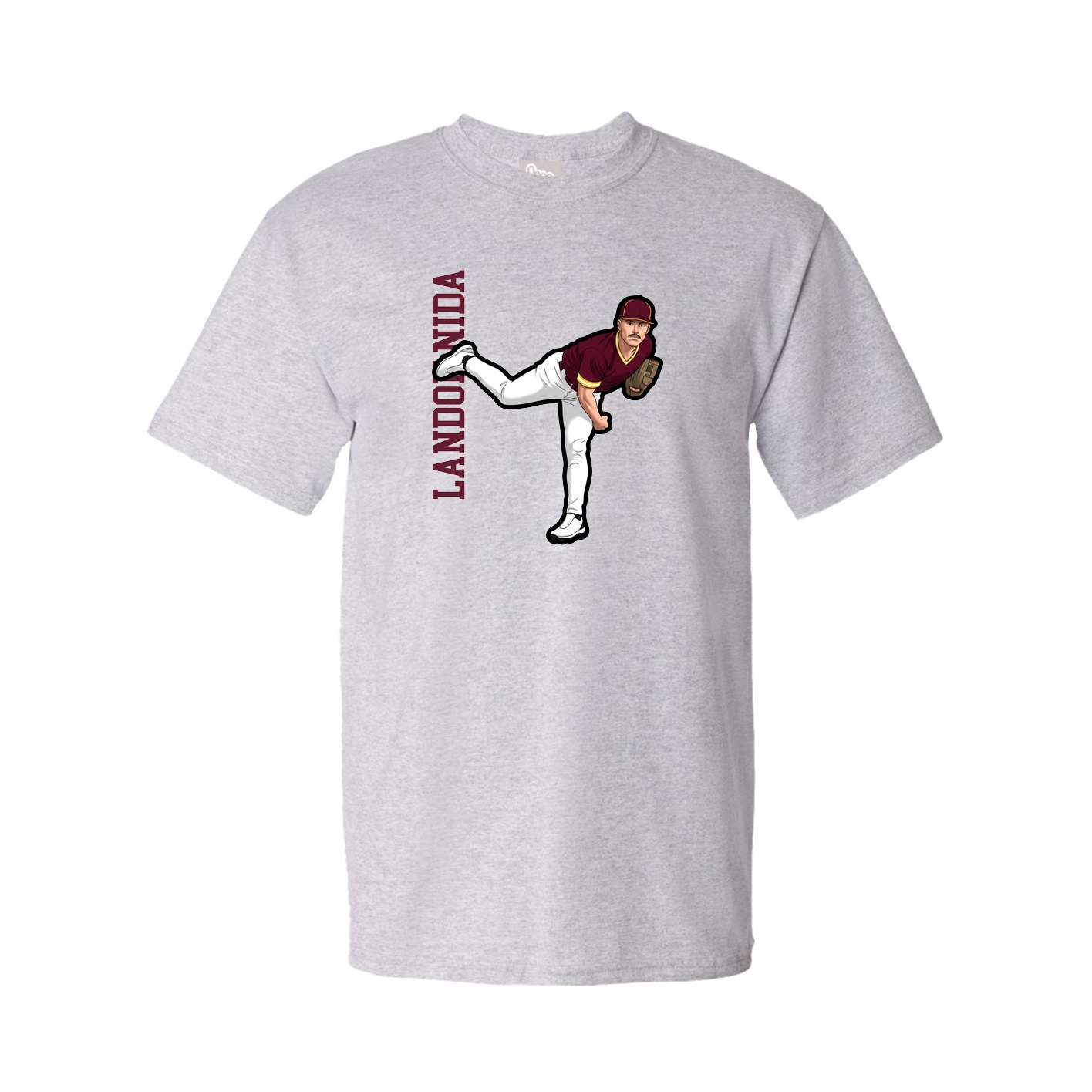 Youth Tee — Name Vertical in Grey