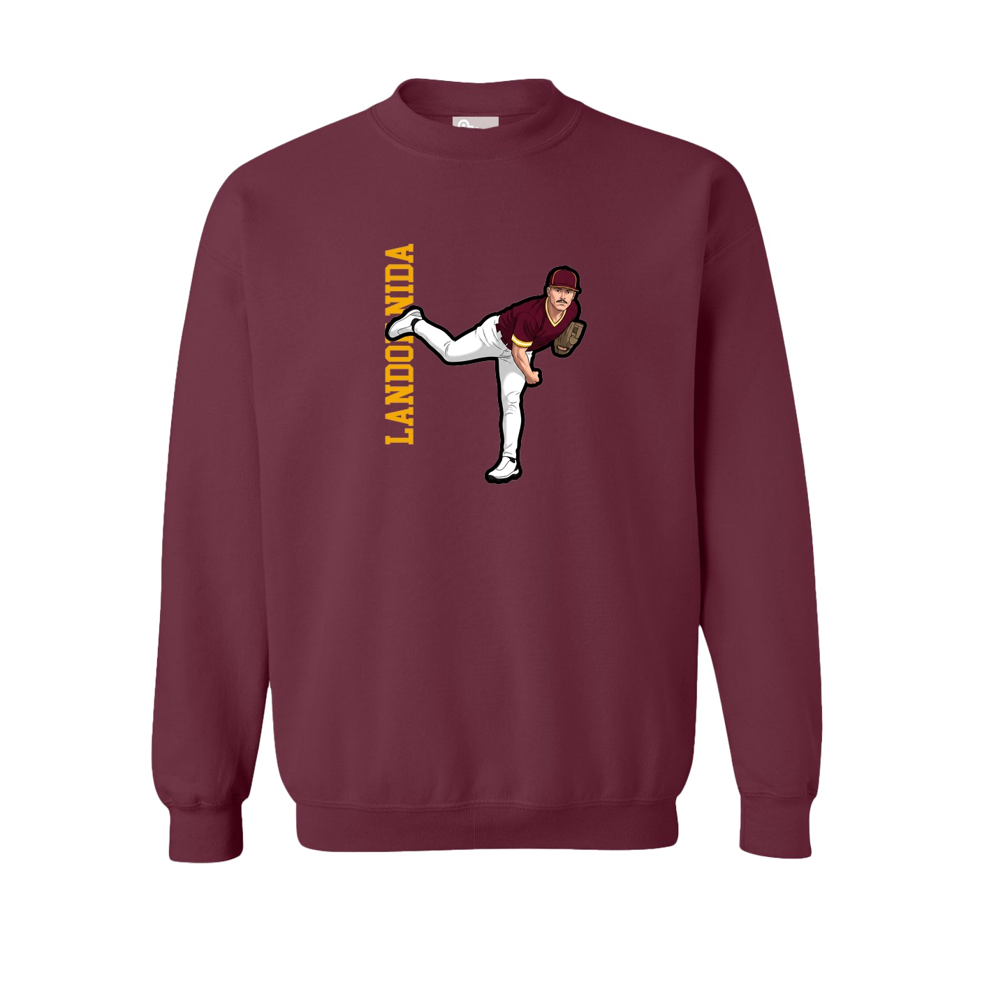 Fleece Crew — Name Vertical in Maroon