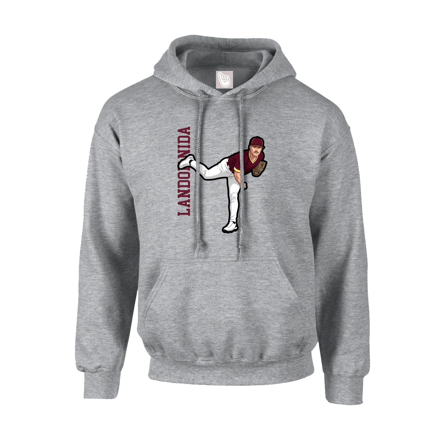 Youth Hoodie — Name Vertical in Grey
