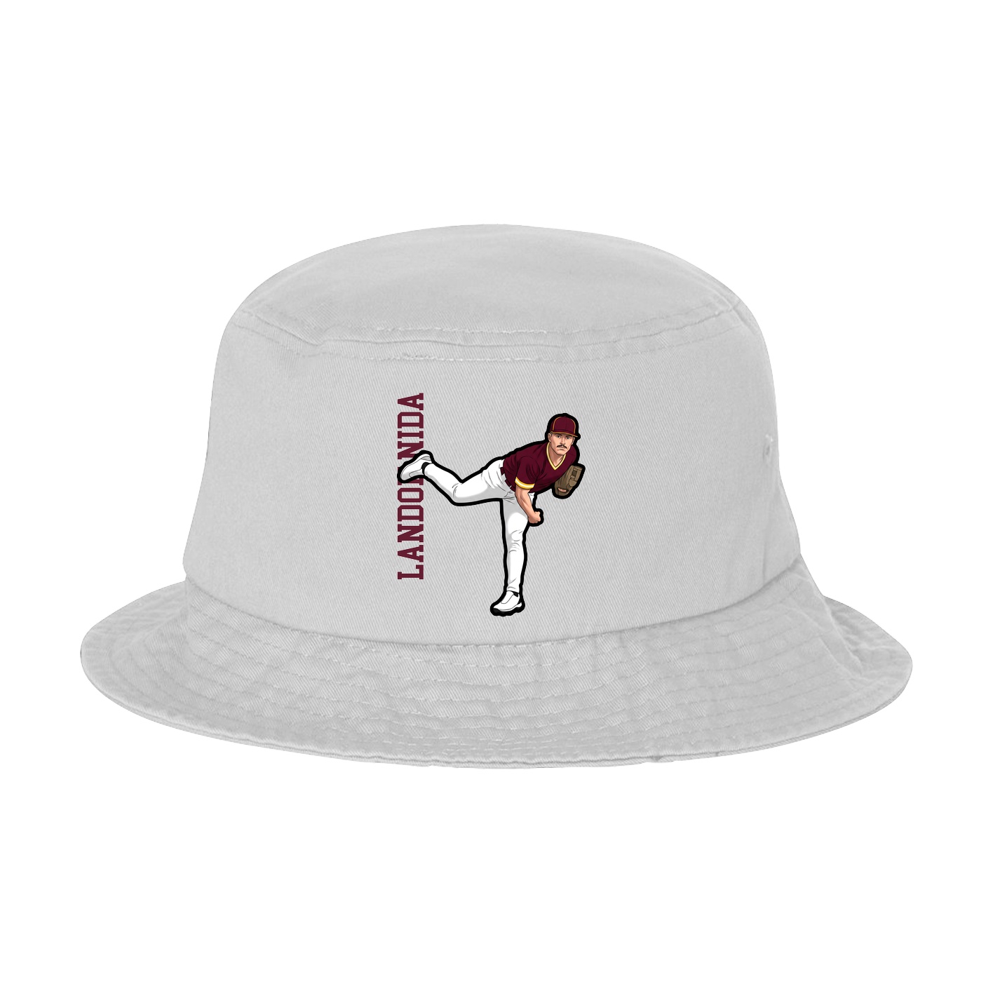 Bucket Cap — Name Vertical in White