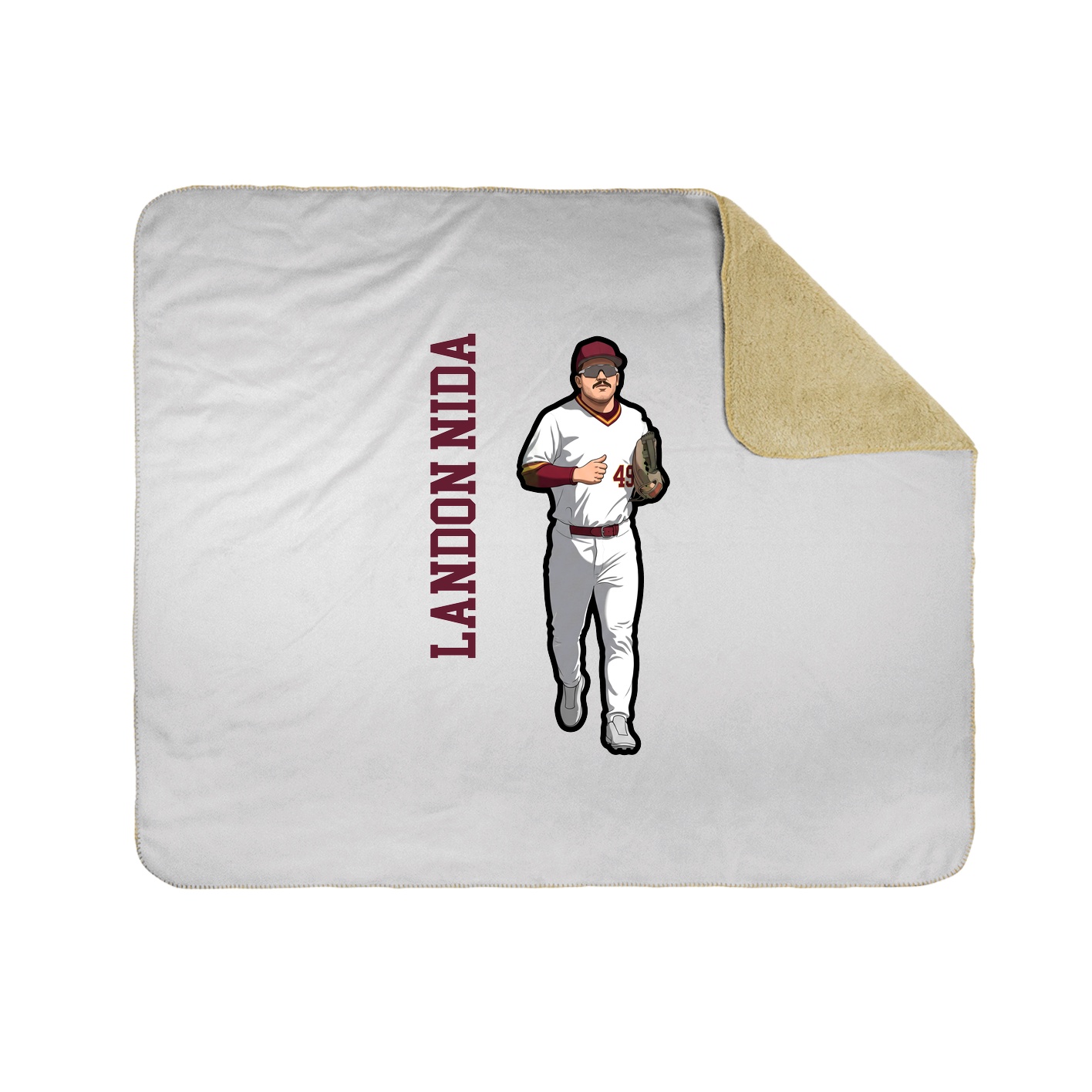 Throw Blanket — Name Vertical in White