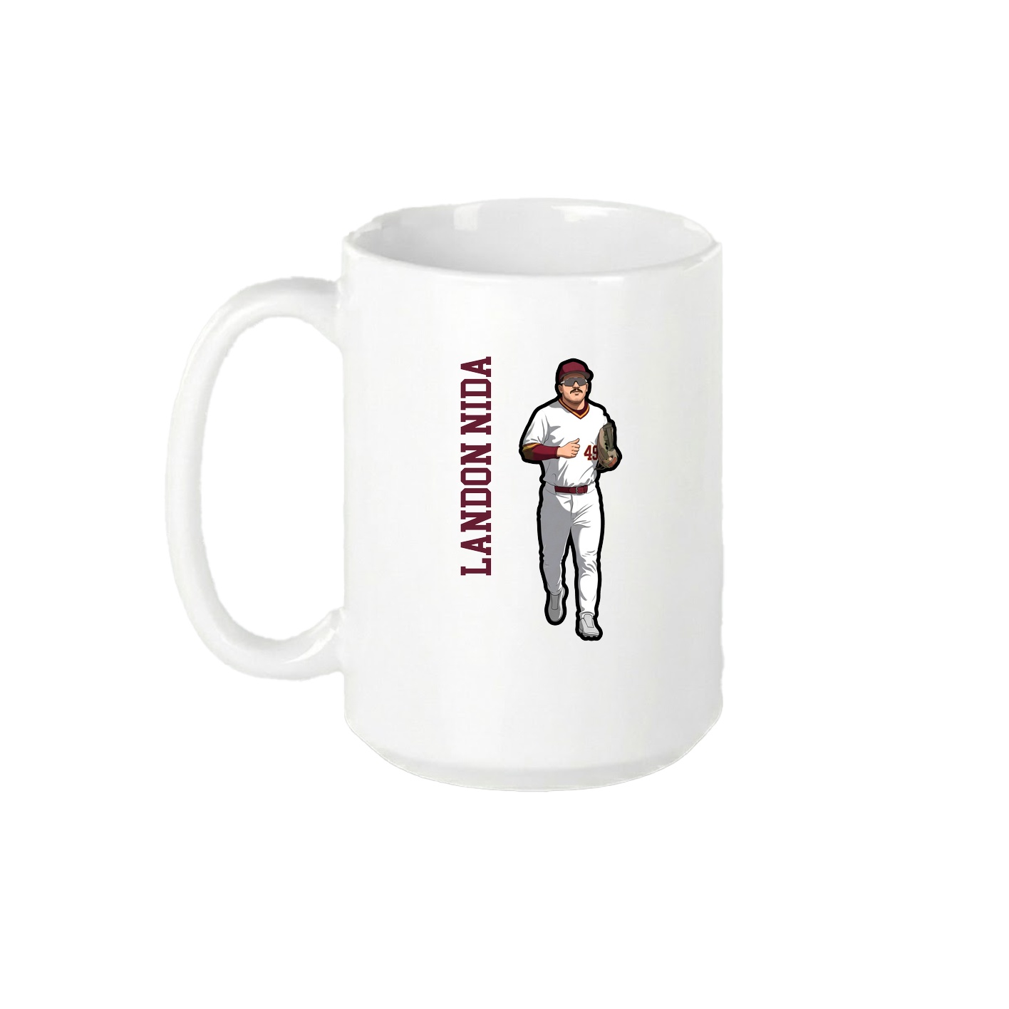 15oz Coffee Mug — Name Vertical in White