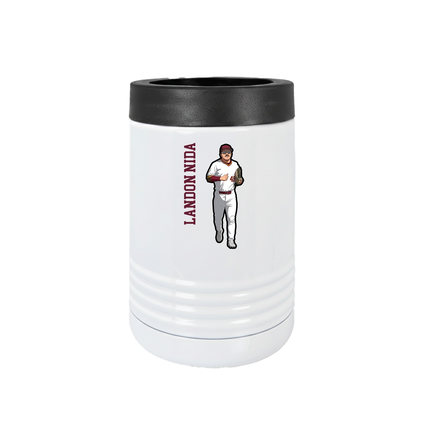 Beverage Holder — Name Vertical in White