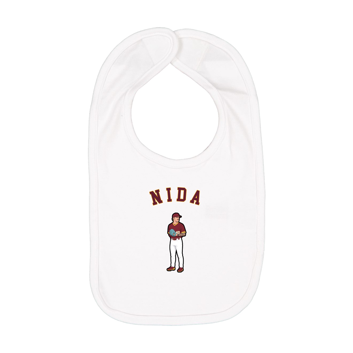 Infant Bib — Shirsey Arch in White