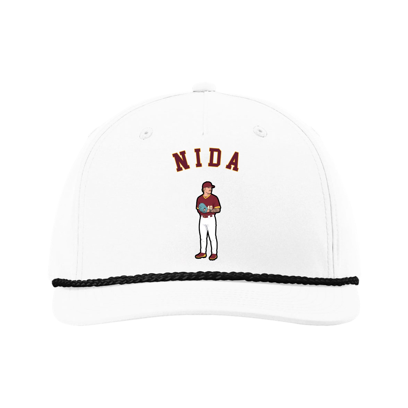 Five-Panel Classic Rope Cap — Shirsey Arch in White
