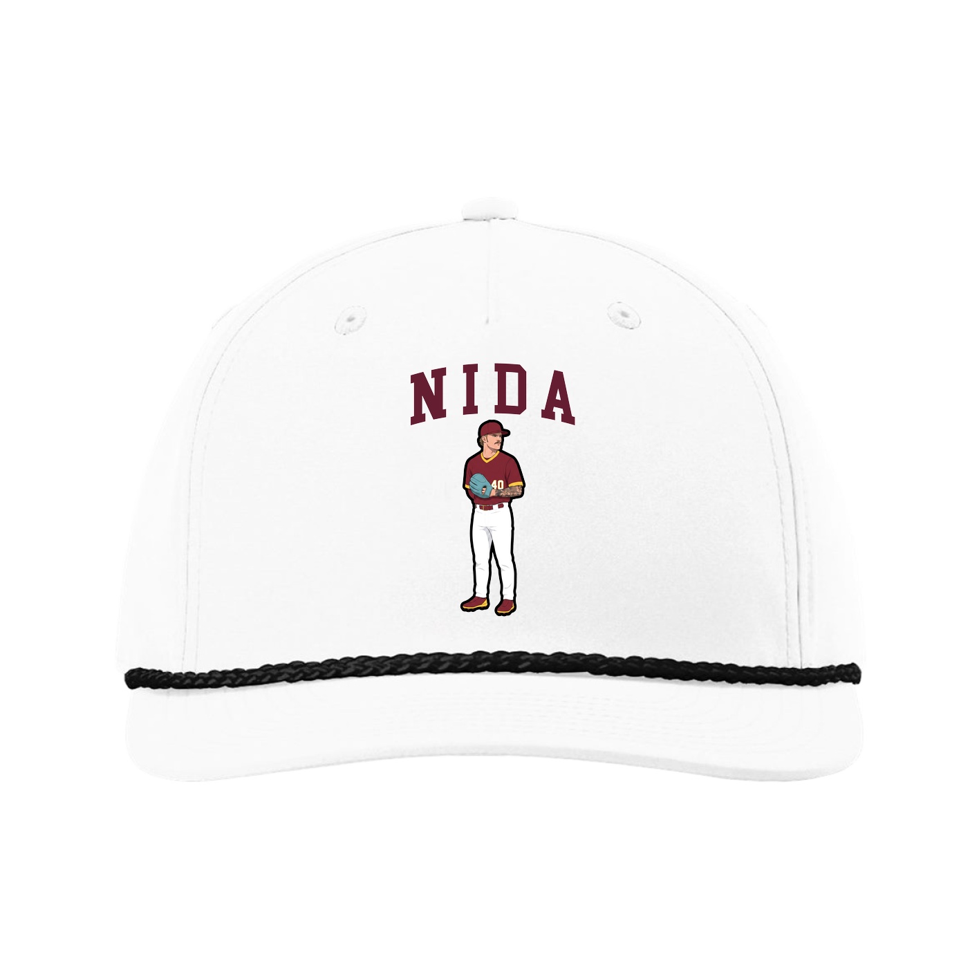 Five-Panel Classic Rope Cap — Shirsey in White