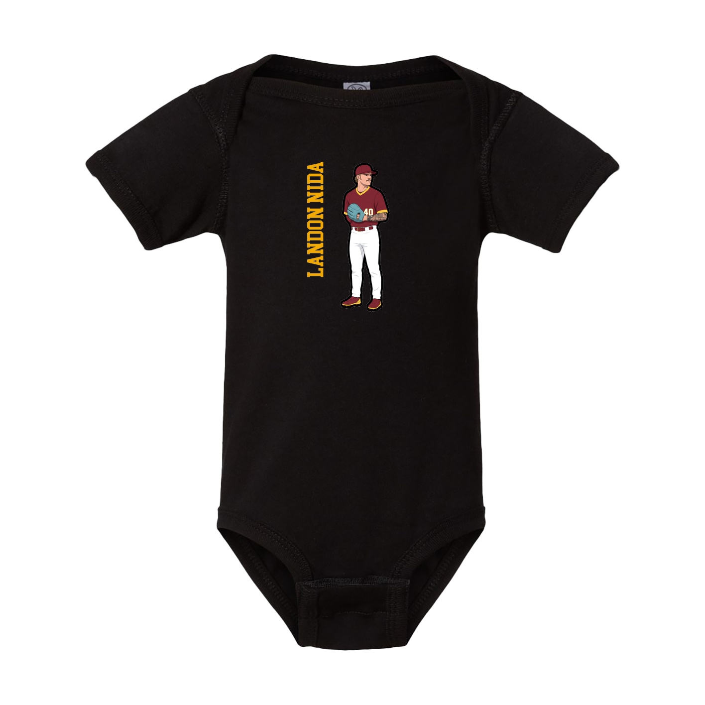 Baby Onesie — Name Vertical in Black