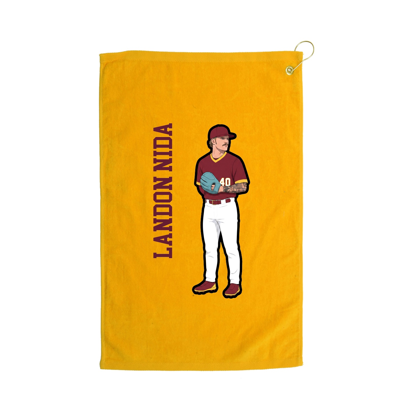 Golf Towel — Name Vertical in Gold