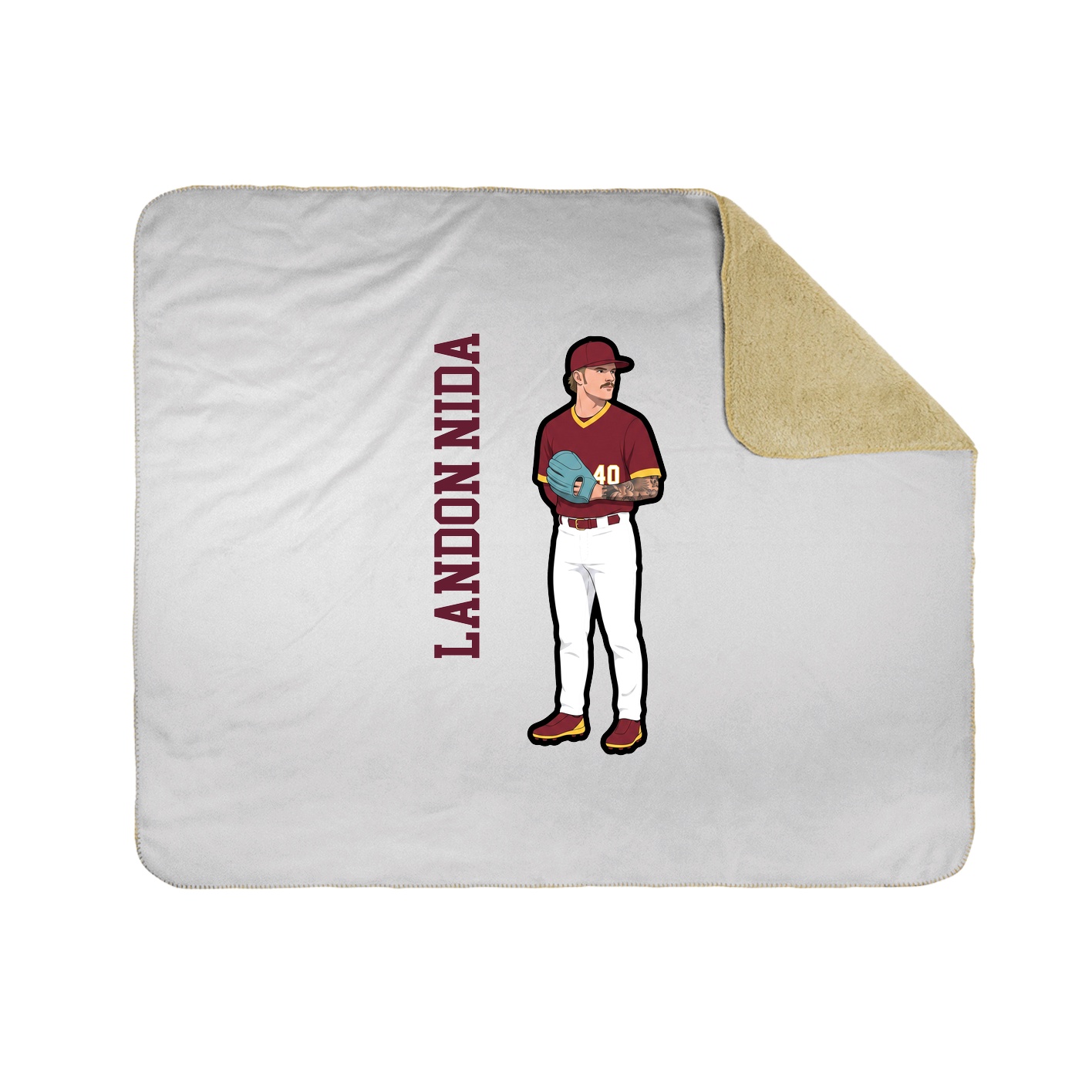Throw Blanket — Name Vertical in White