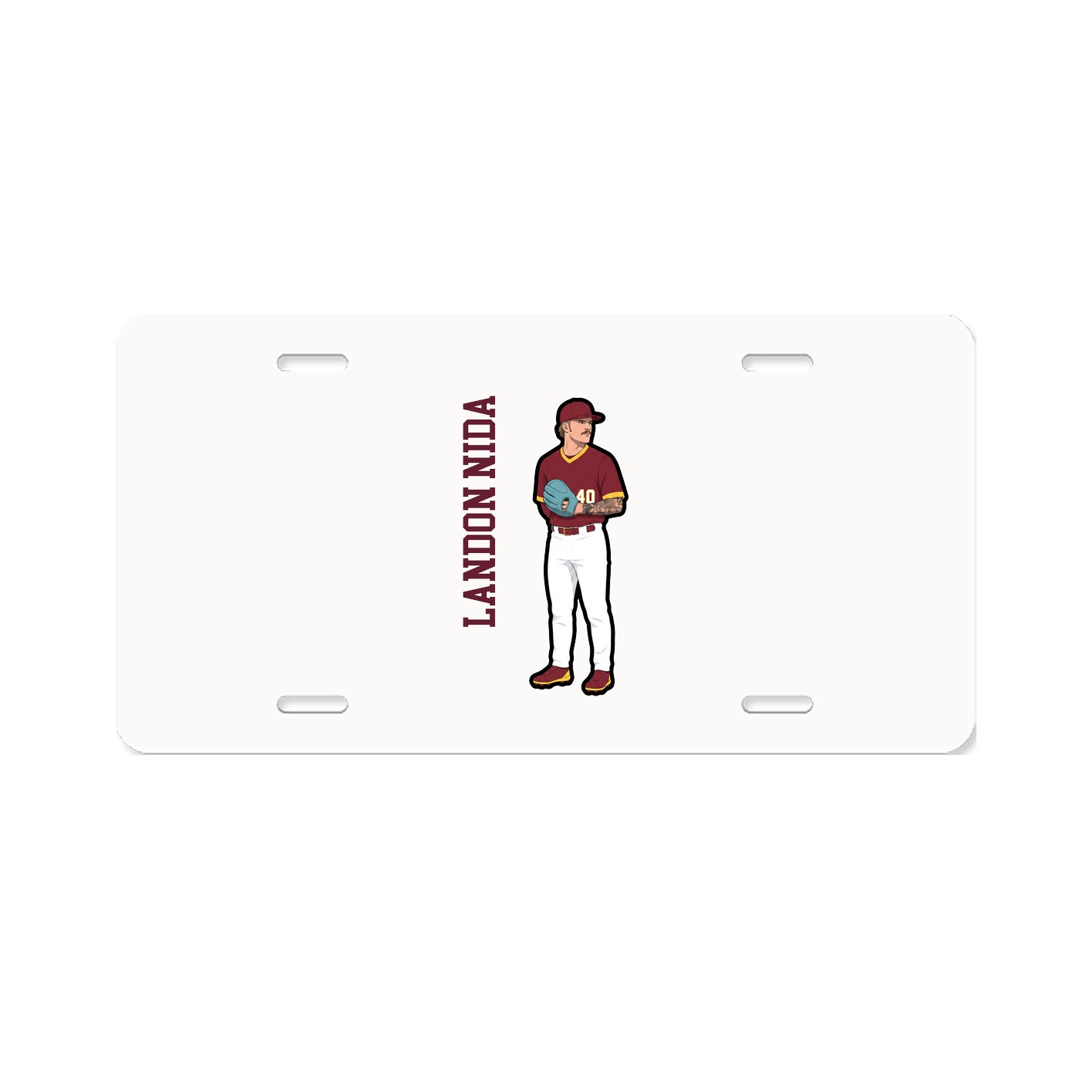 License Plate — Name Vertical in Classic