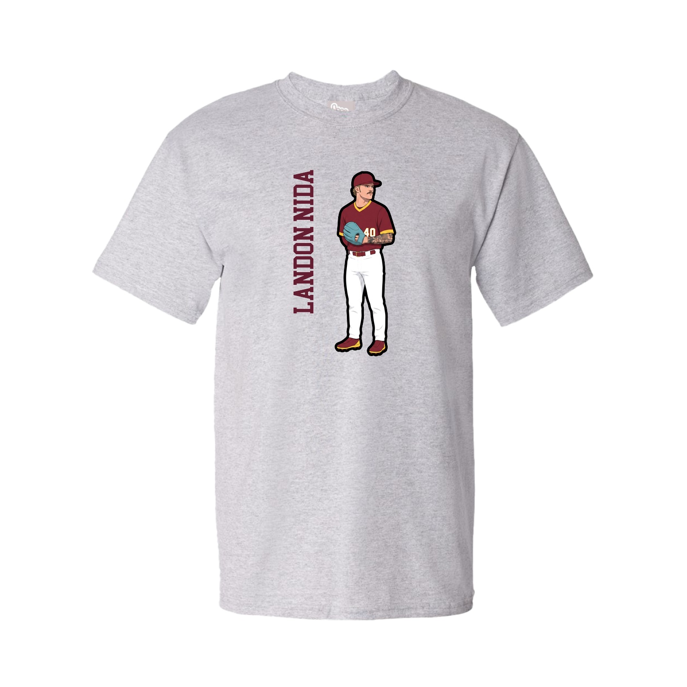 Tee — Name Vertical in Grey