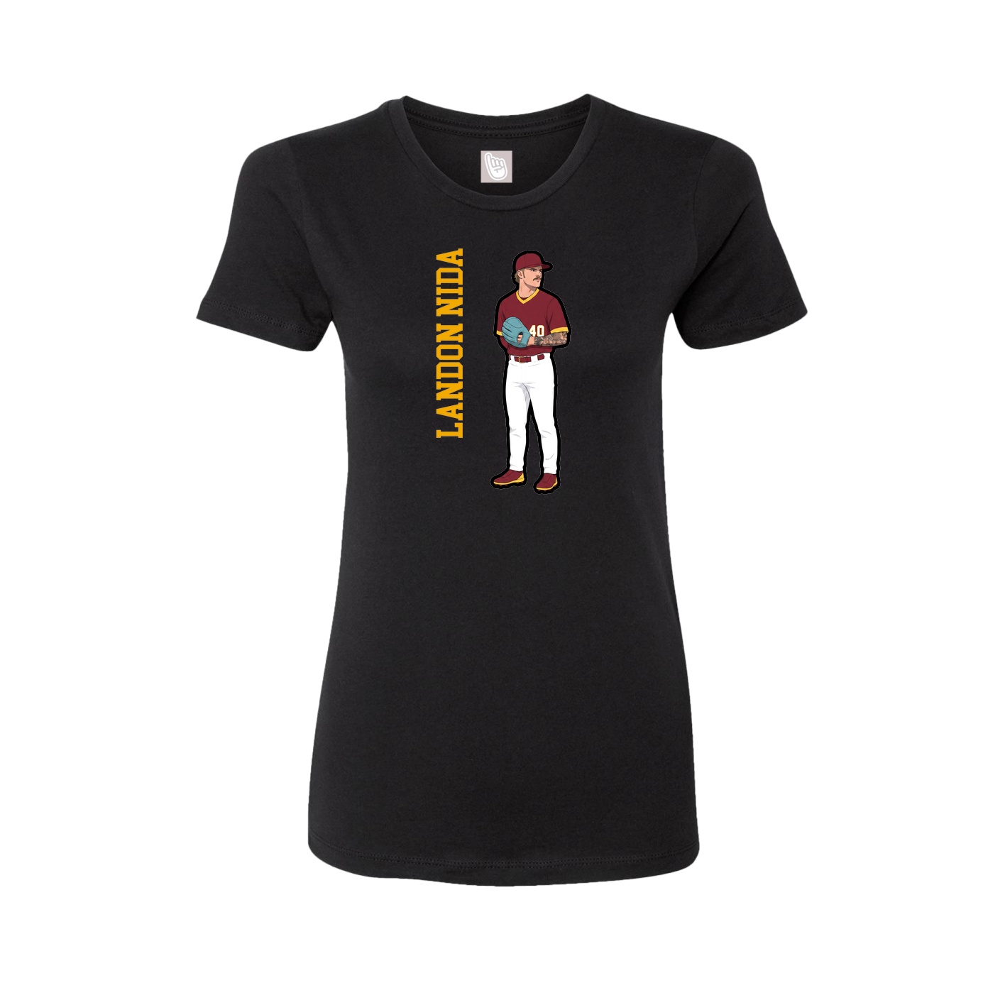 Womens Tee — Name Vertical in Black