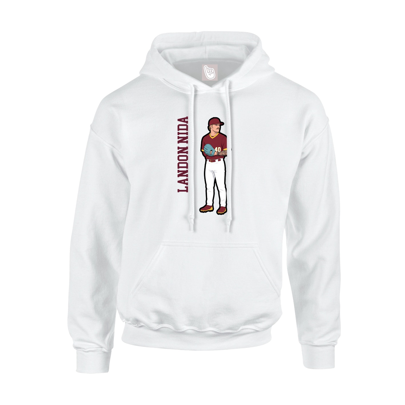 Hoodie — Name Vertical in White