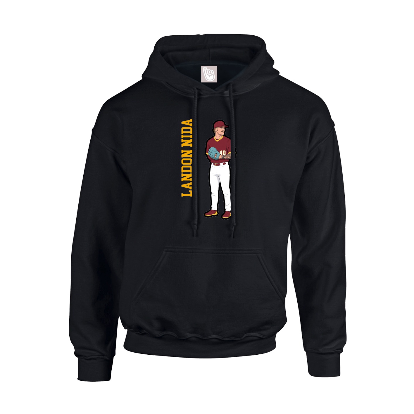 Youth Hoodie — Name Vertical in Black