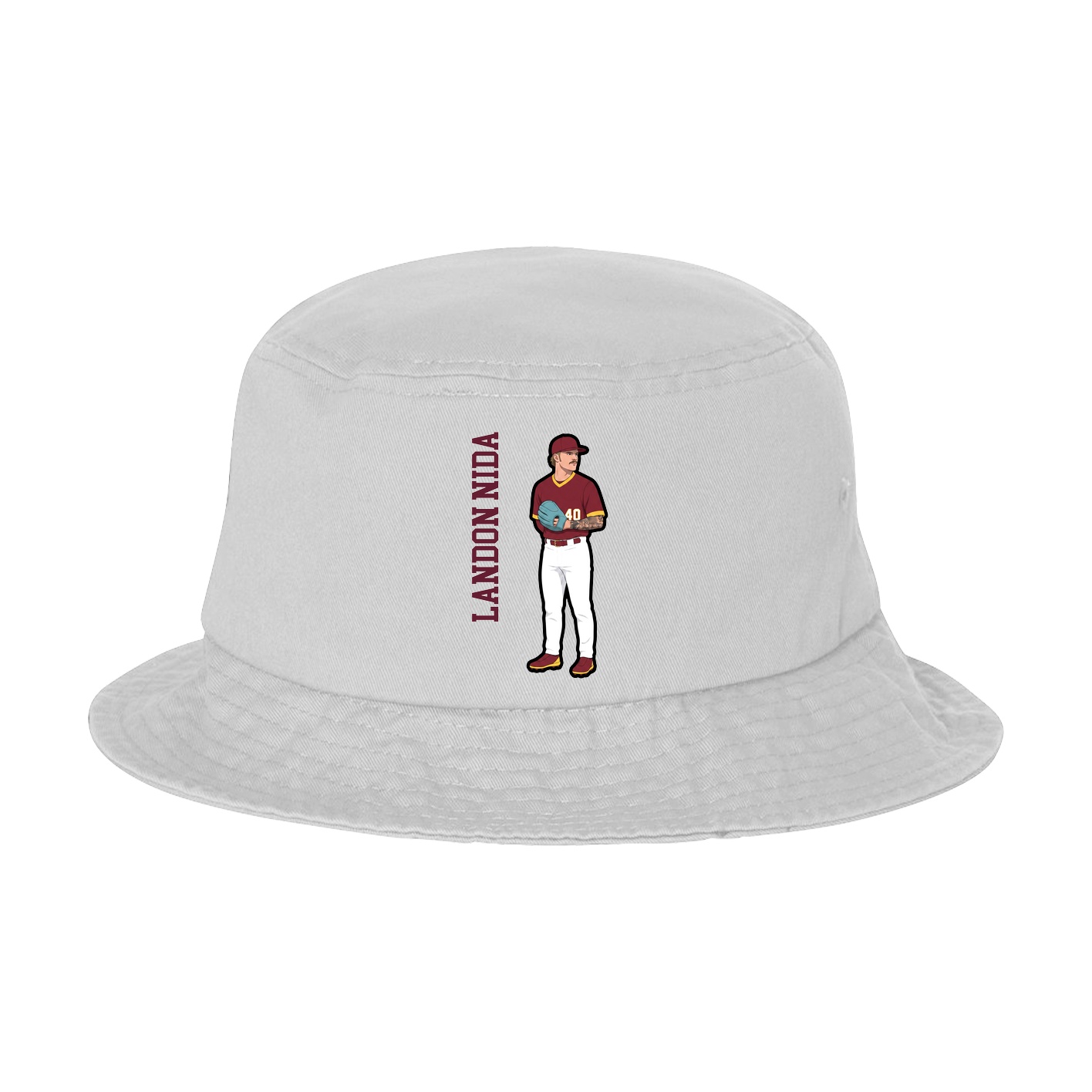 Bucket Cap — Name Vertical in White