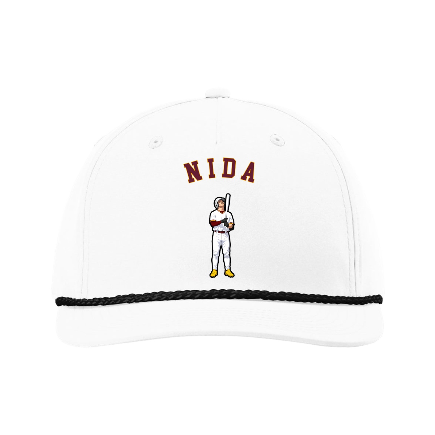 Five-Panel Classic Rope Cap — Shirsey Arch in White